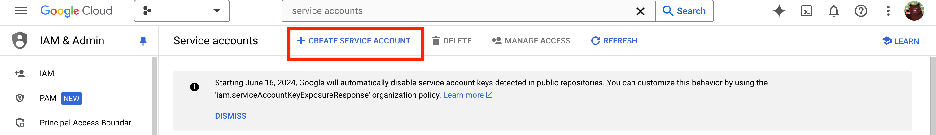 Create Service Accounts