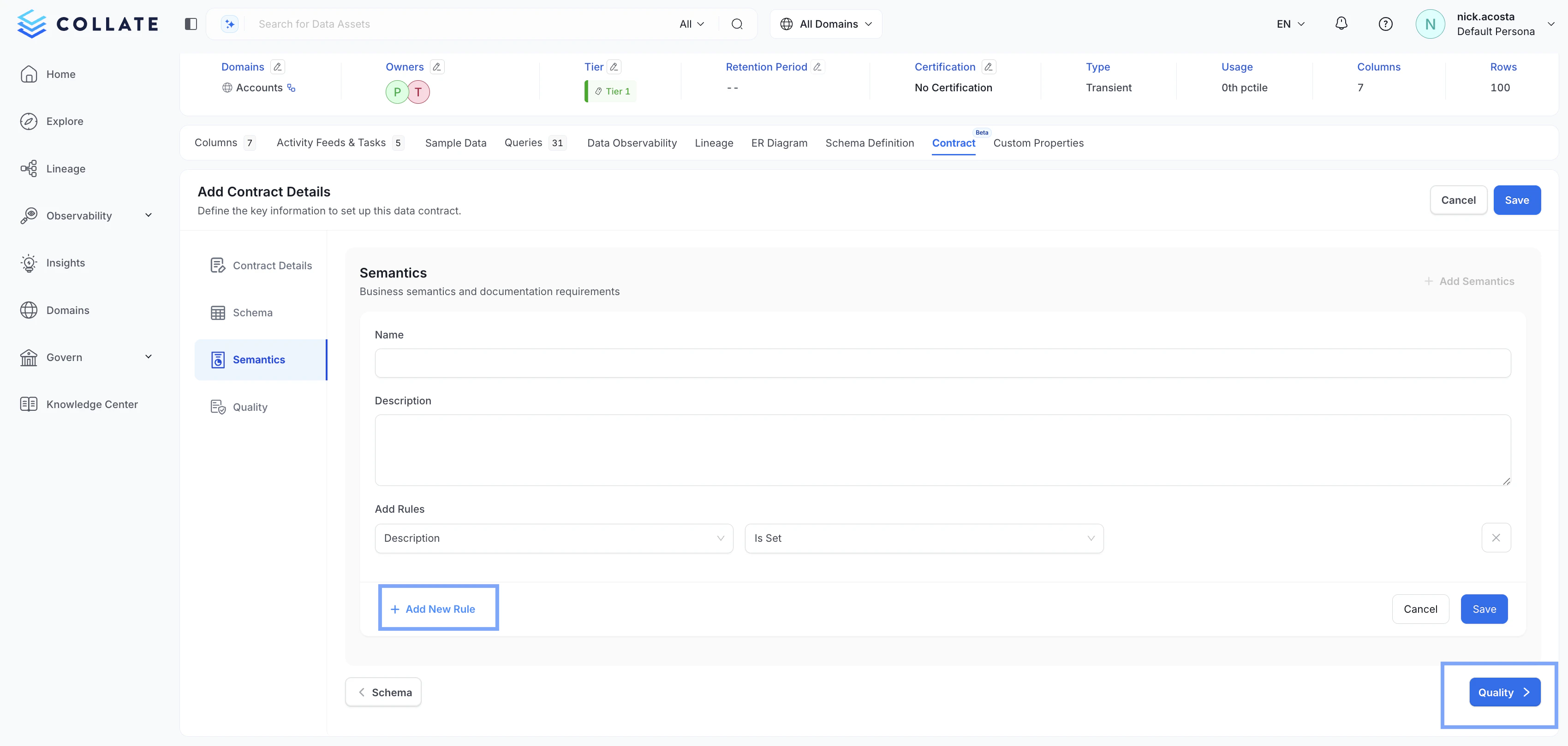 Adding more rules to an OpenMetadata Data Contract