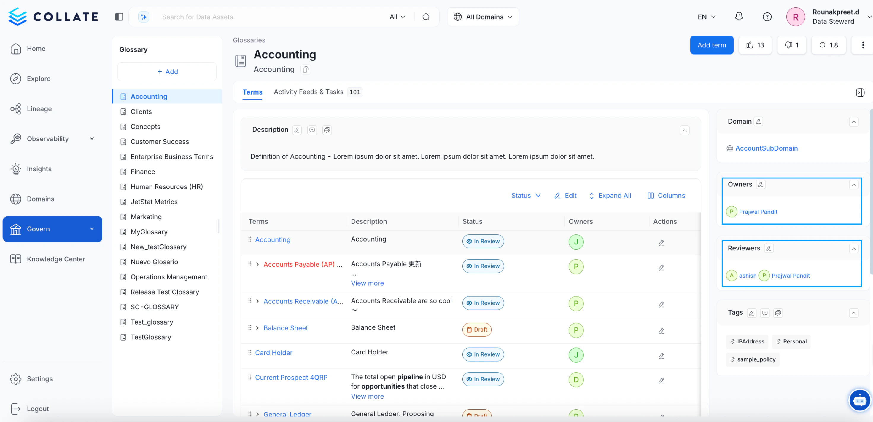 Add Owner and Reviewers