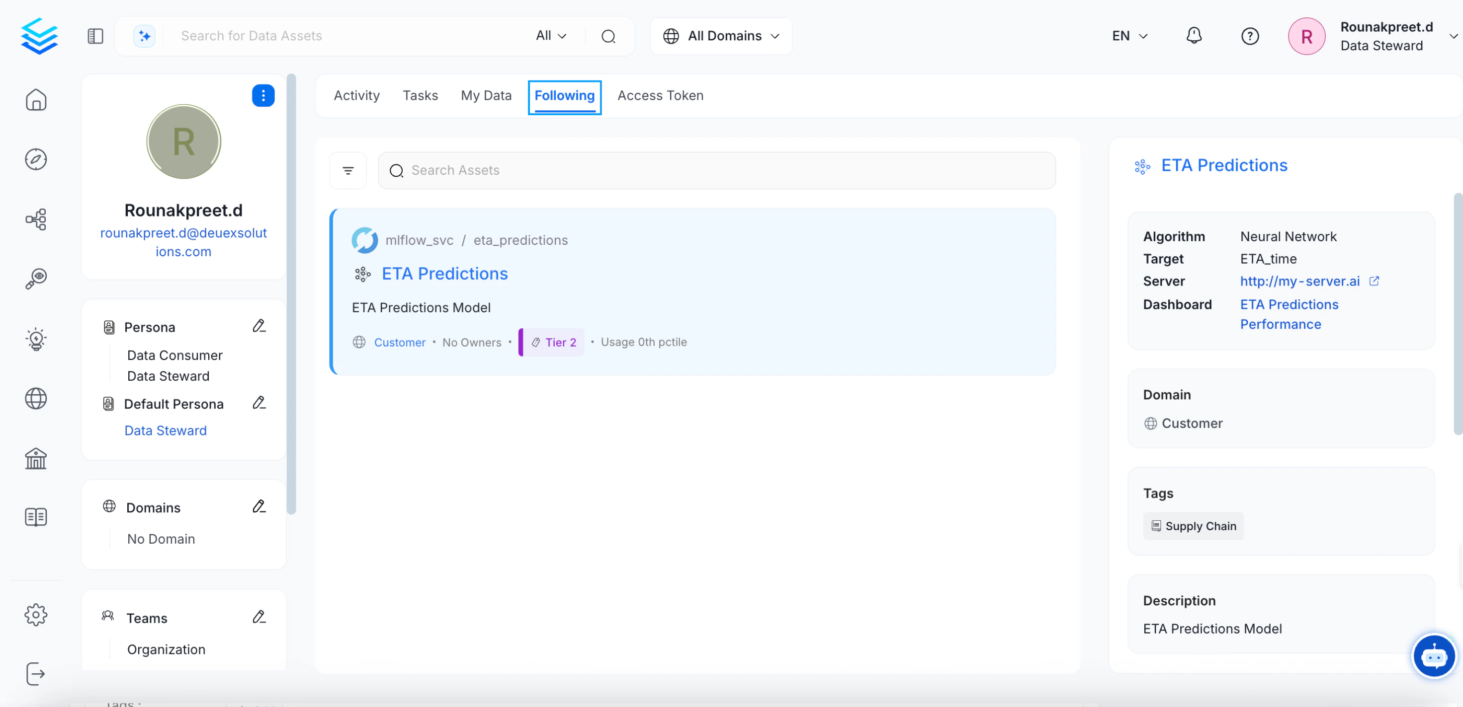 Profile Page: Following Tab