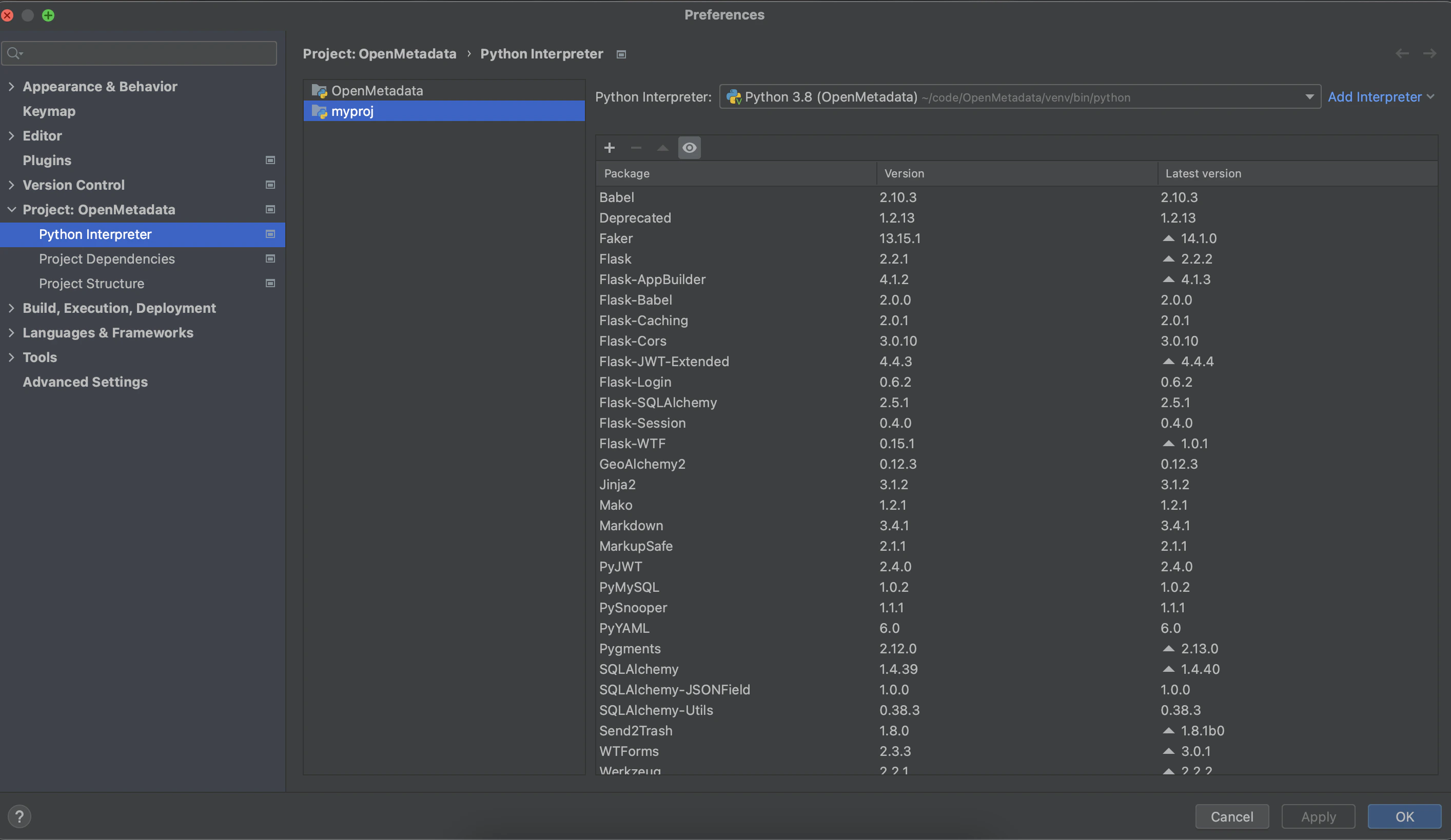 Select interpreter in pycharm