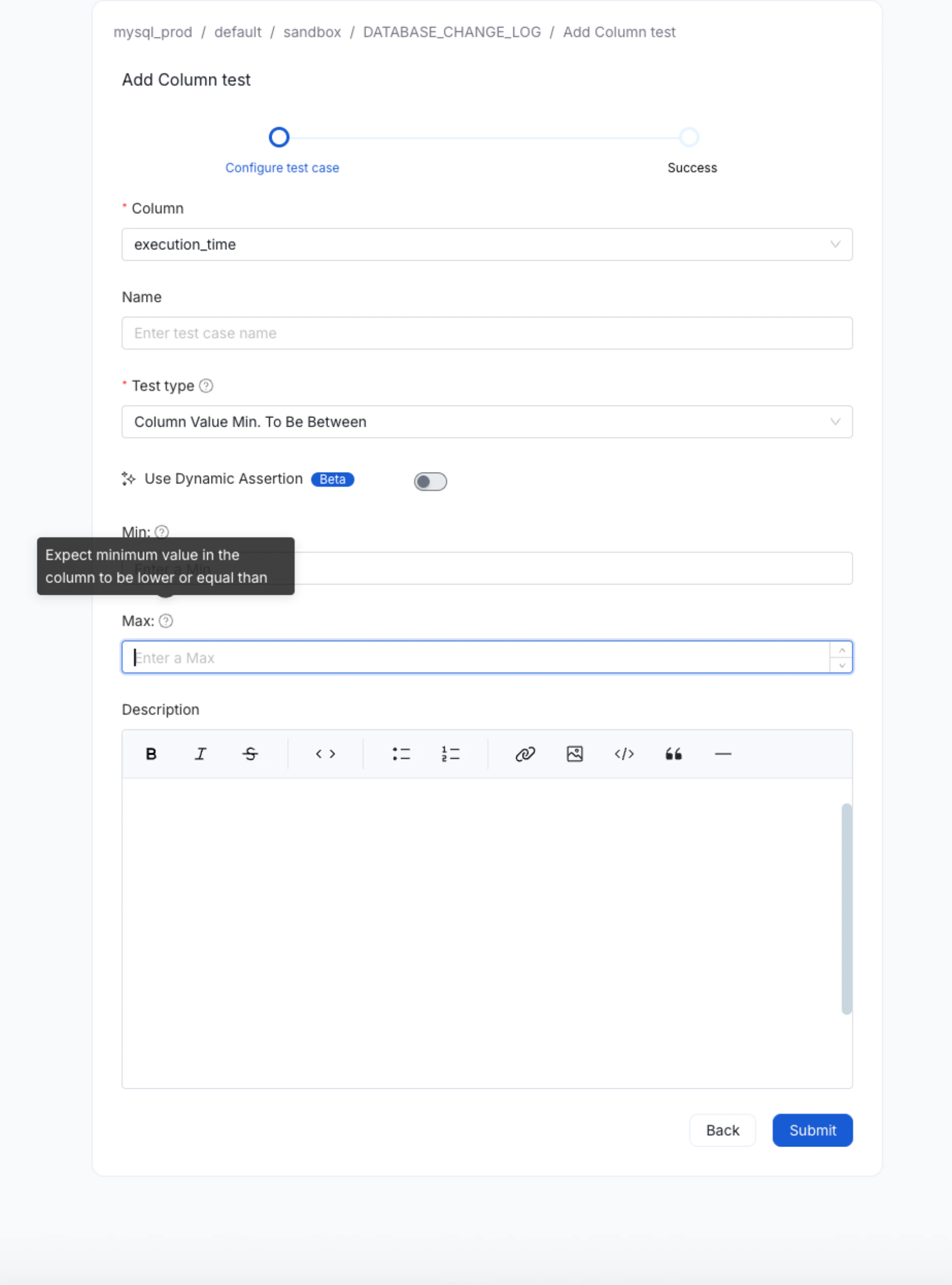 Create test case
