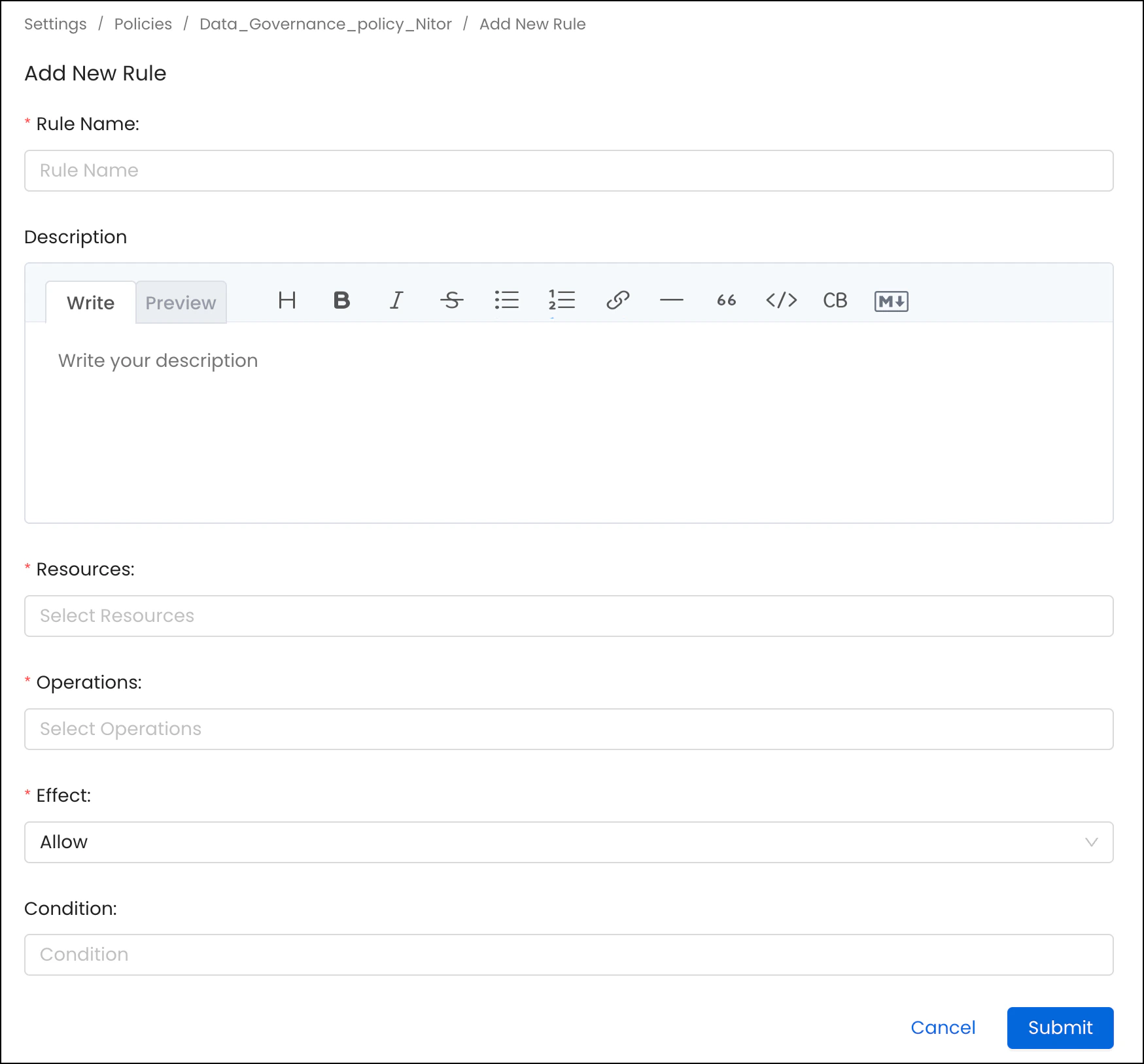 Building Blocks of Authorization: Rules