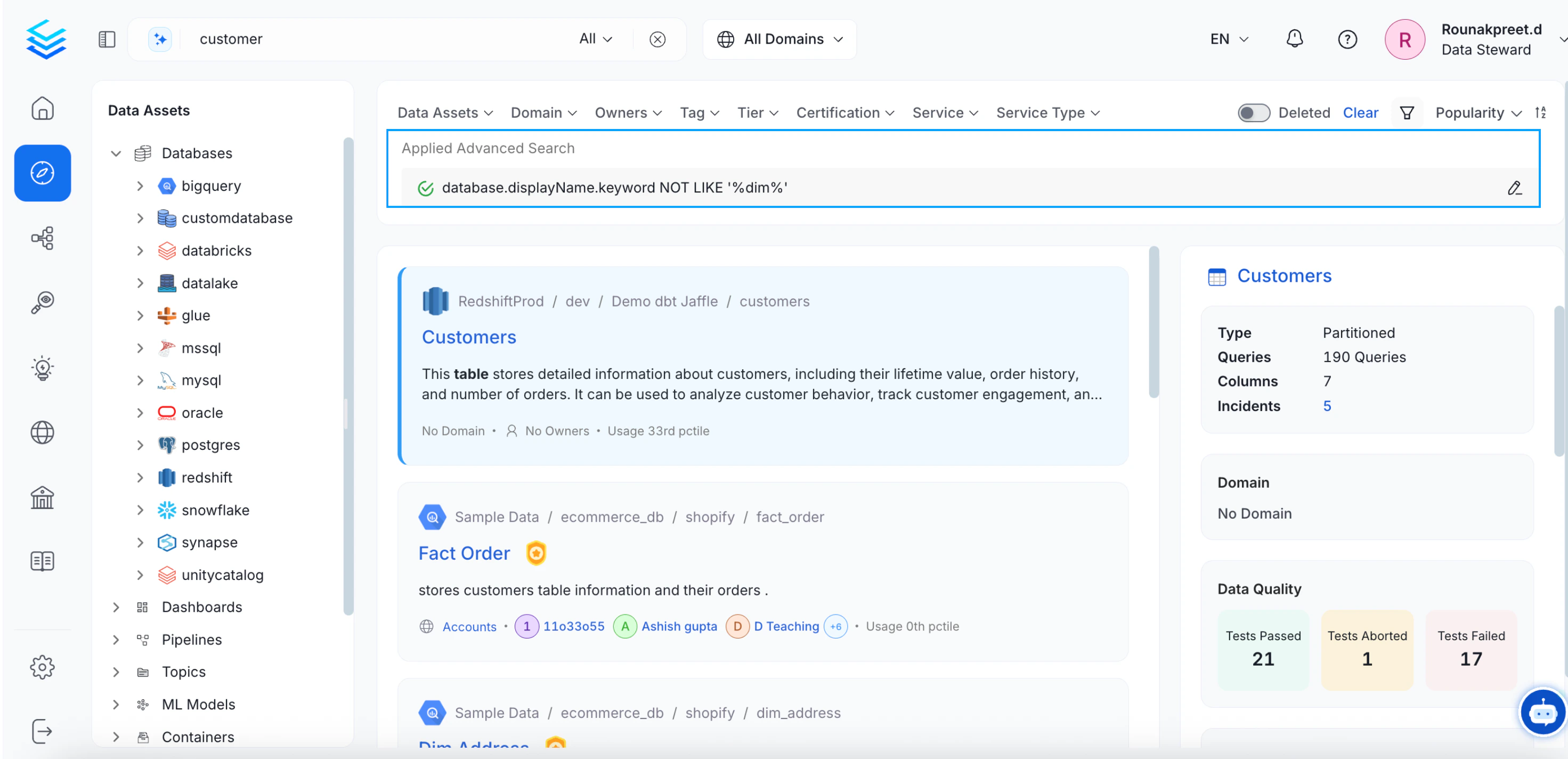 Advanced Search Results