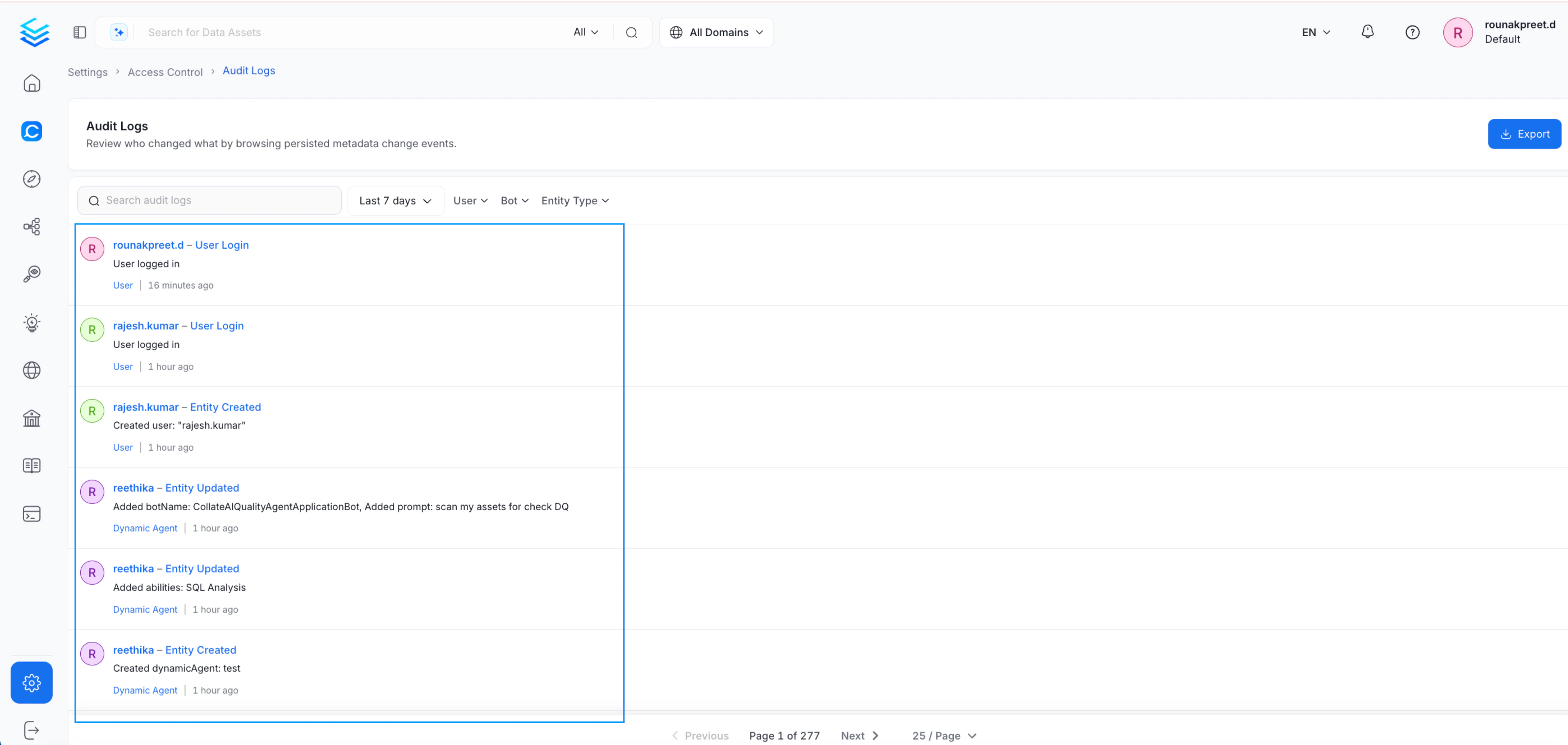 Filter Audit Logs