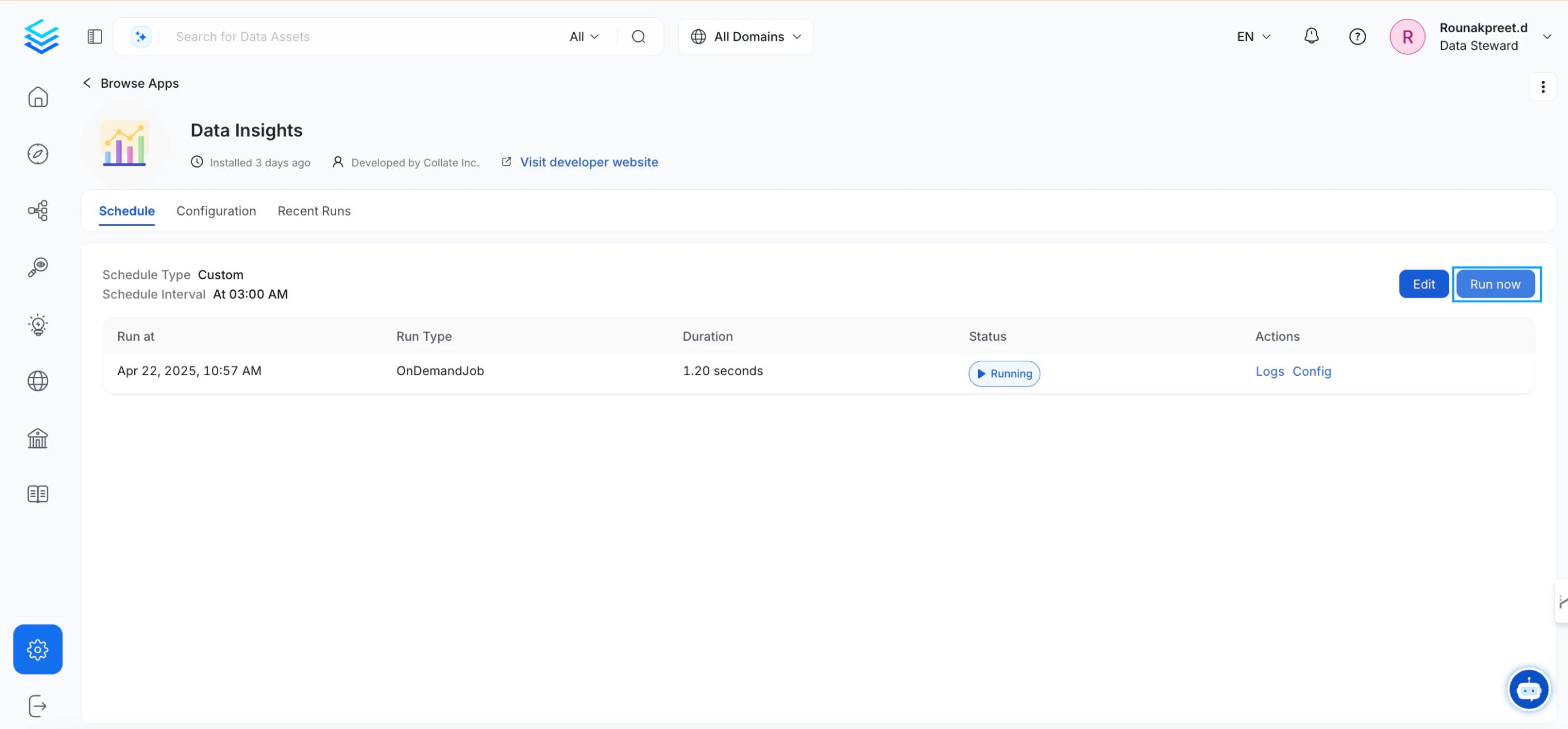Data Insights workflow