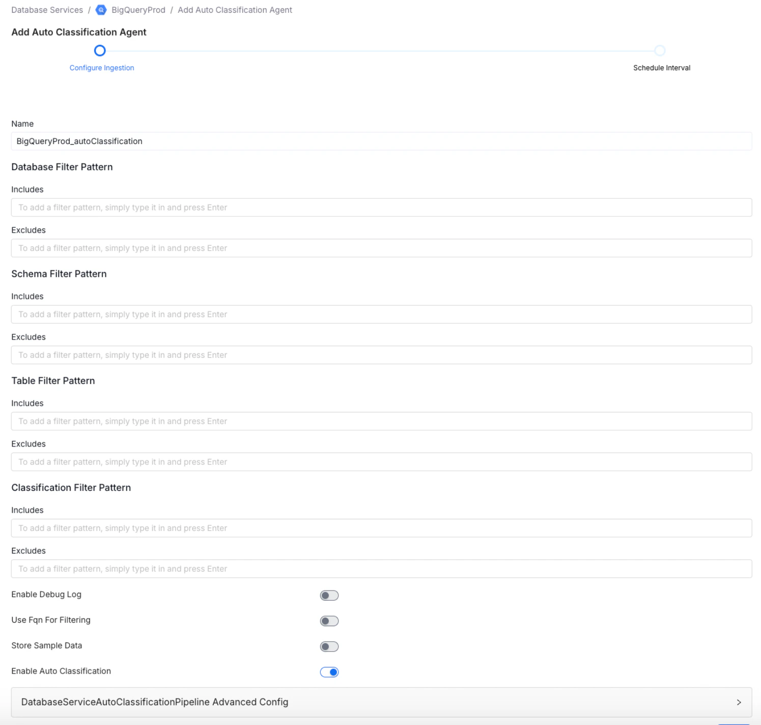 Configure Auto Classification Details