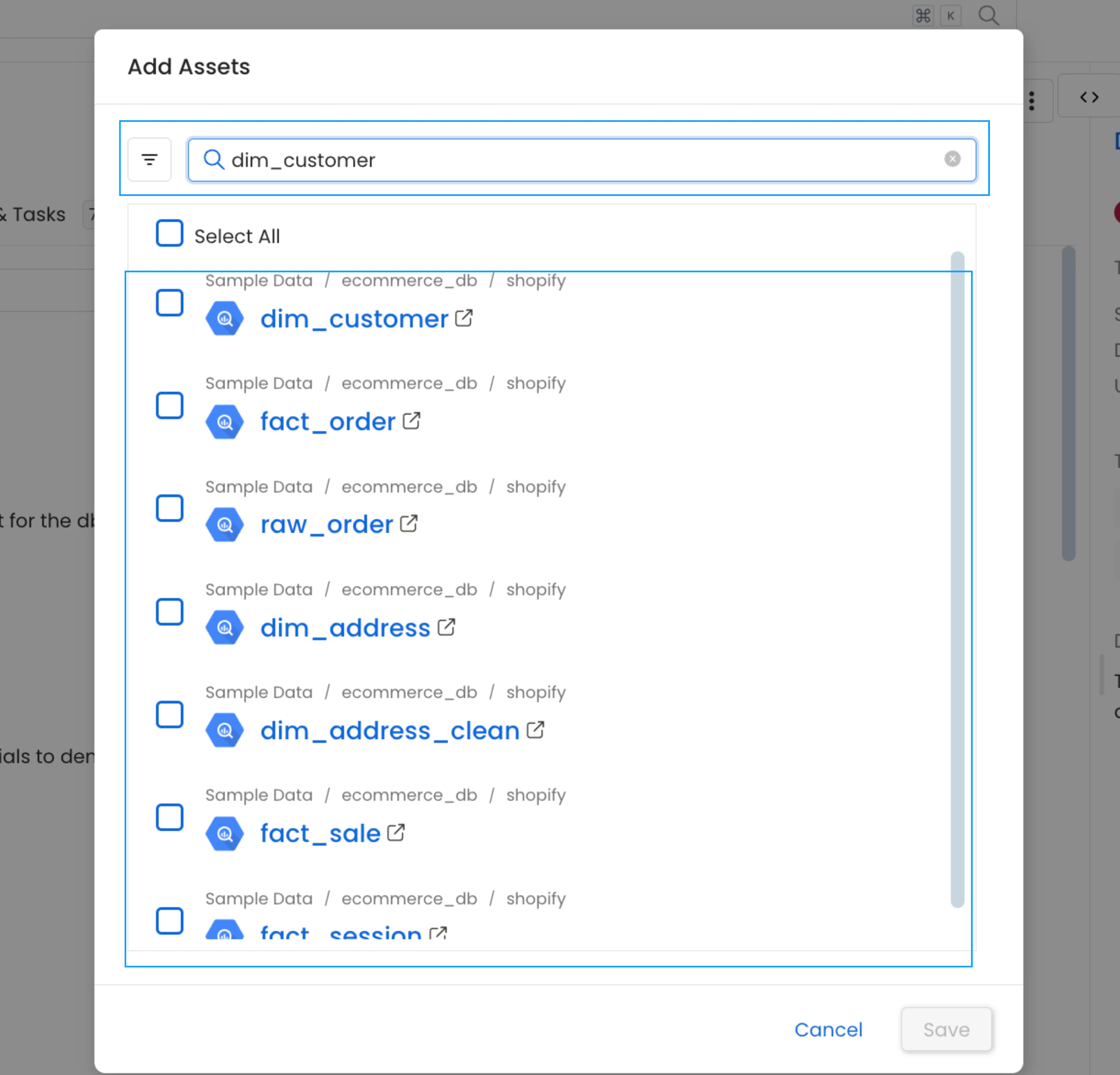 Search for Glossary Terms and Tags