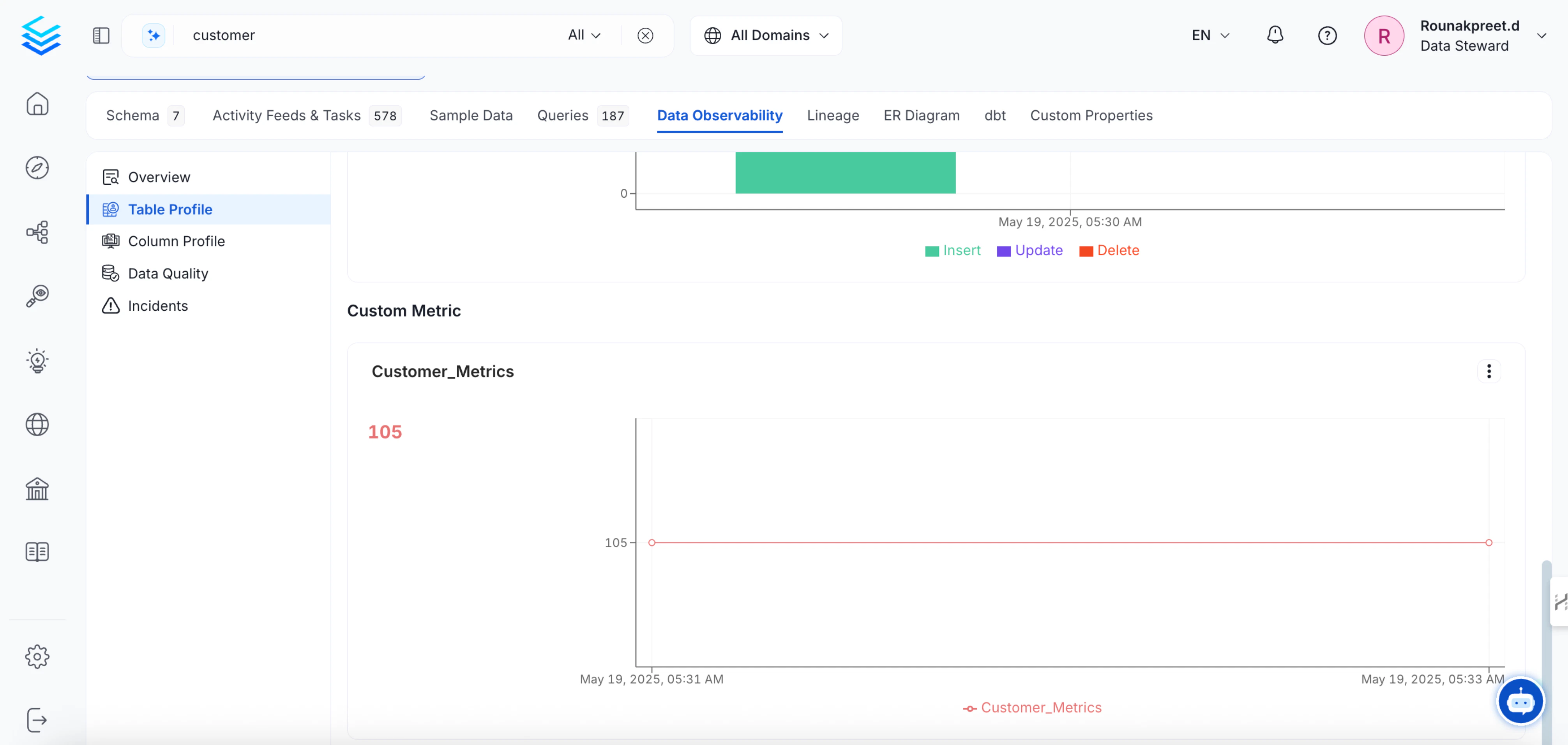 View Custom Metric