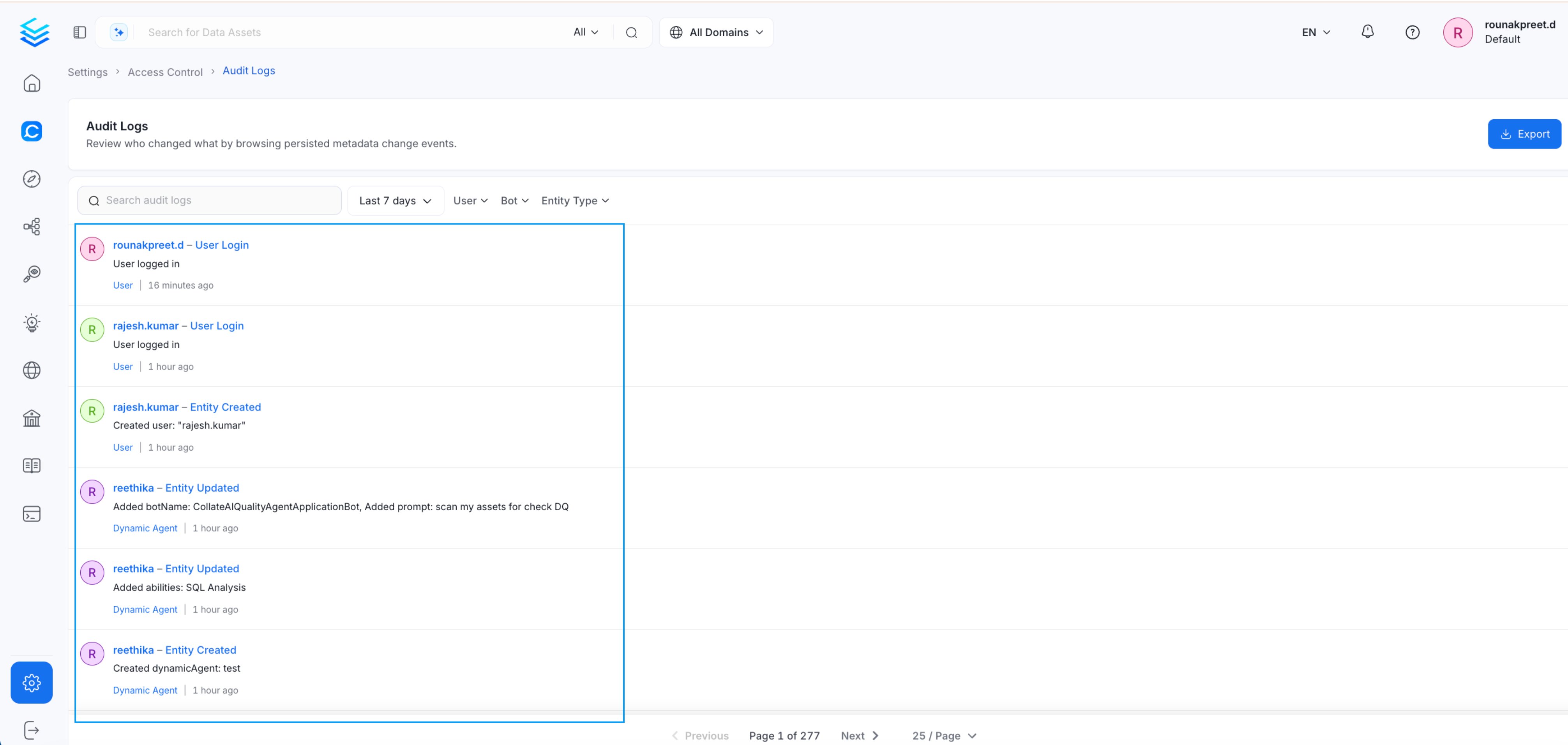 Filter Audit Logs