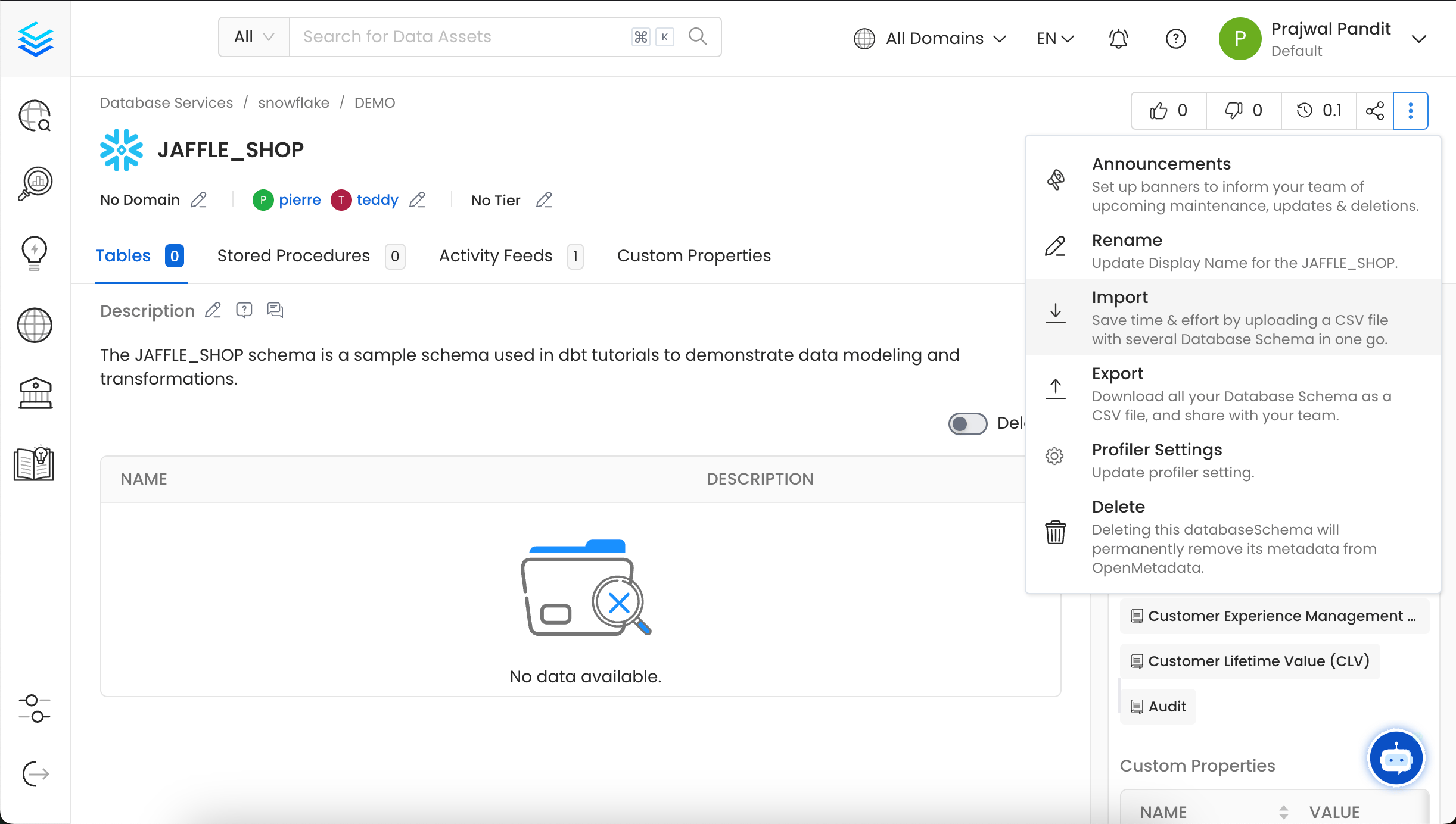 Import a Database Schema