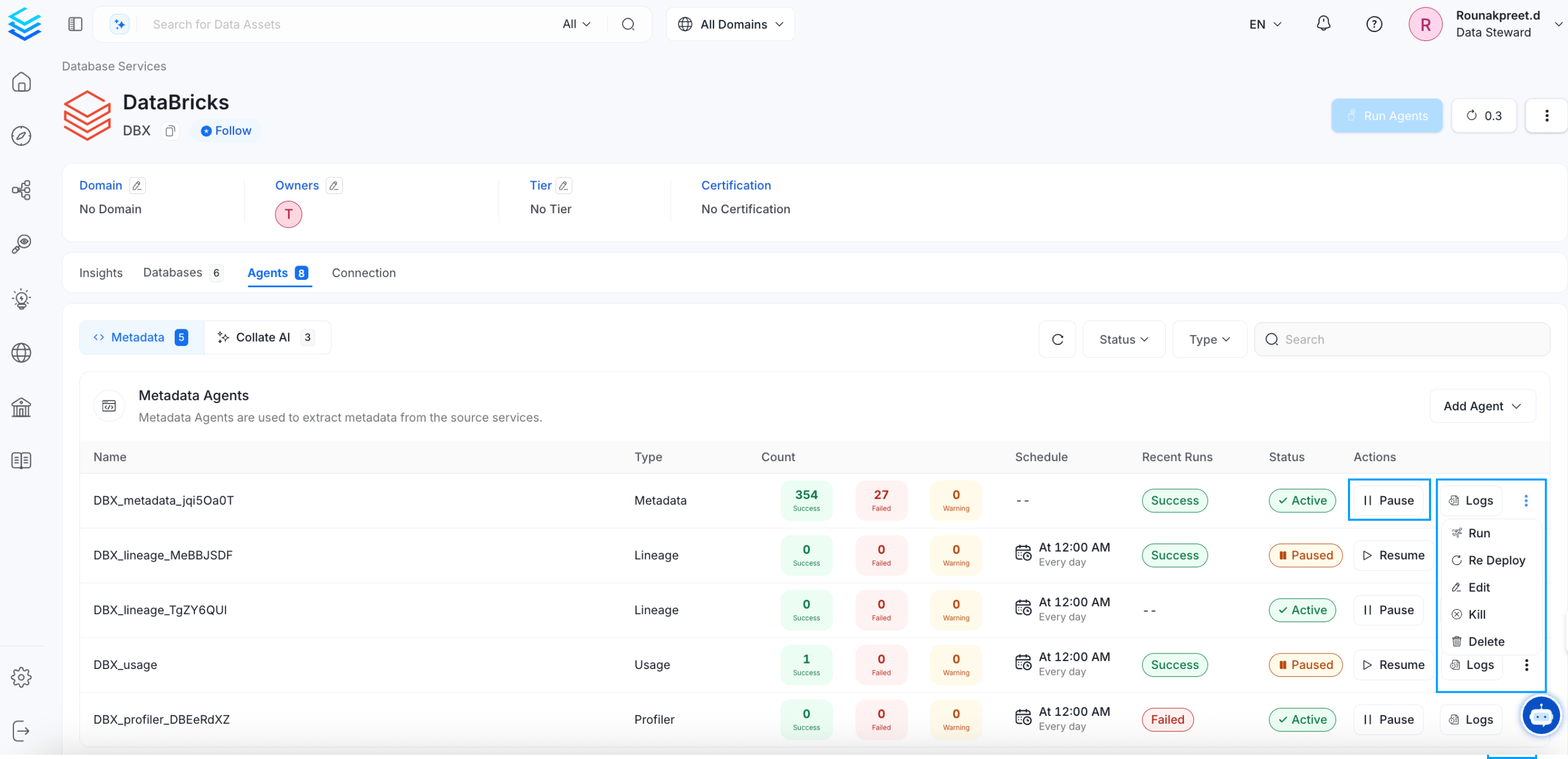 Schedule and Deploy the Lineage Agent