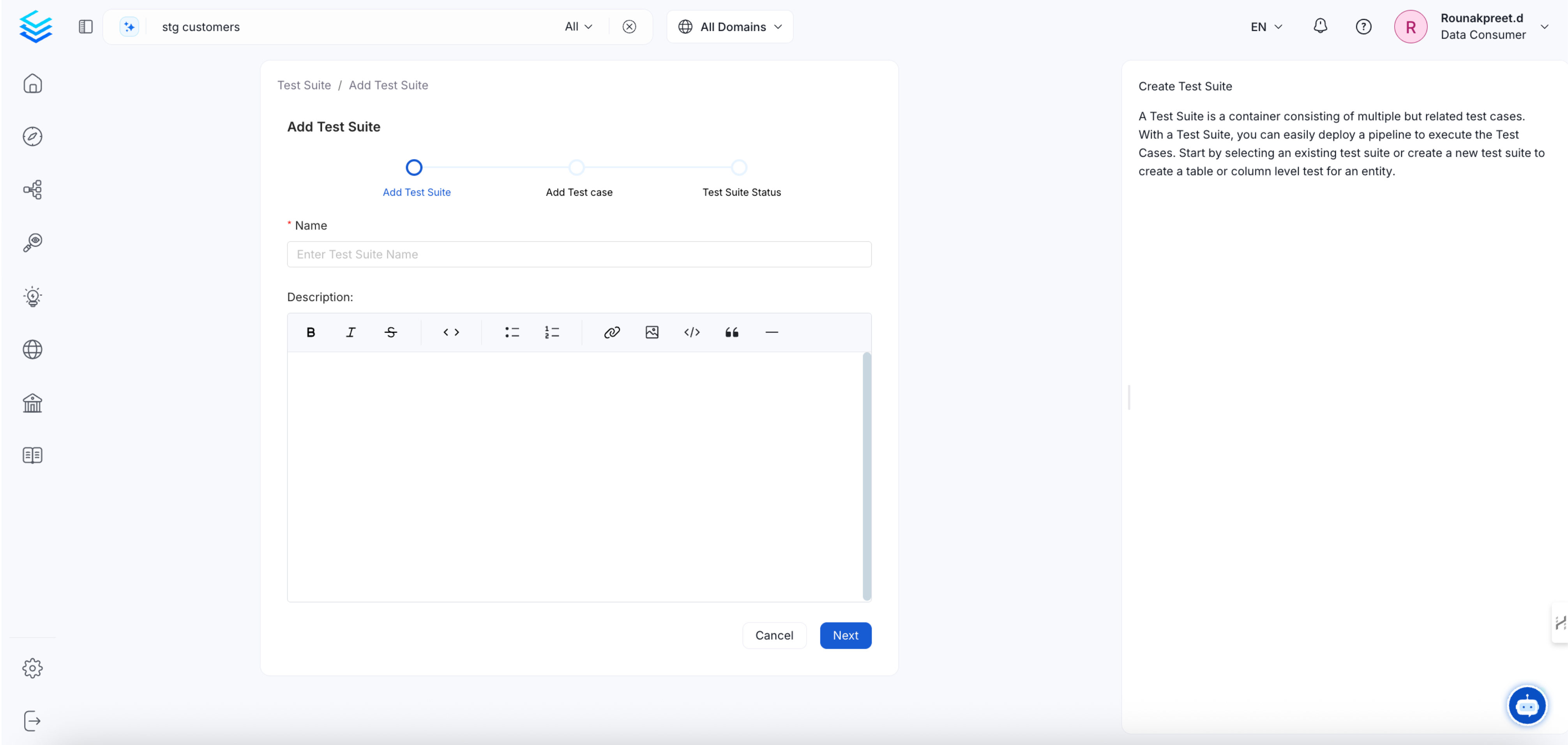 Create test suite