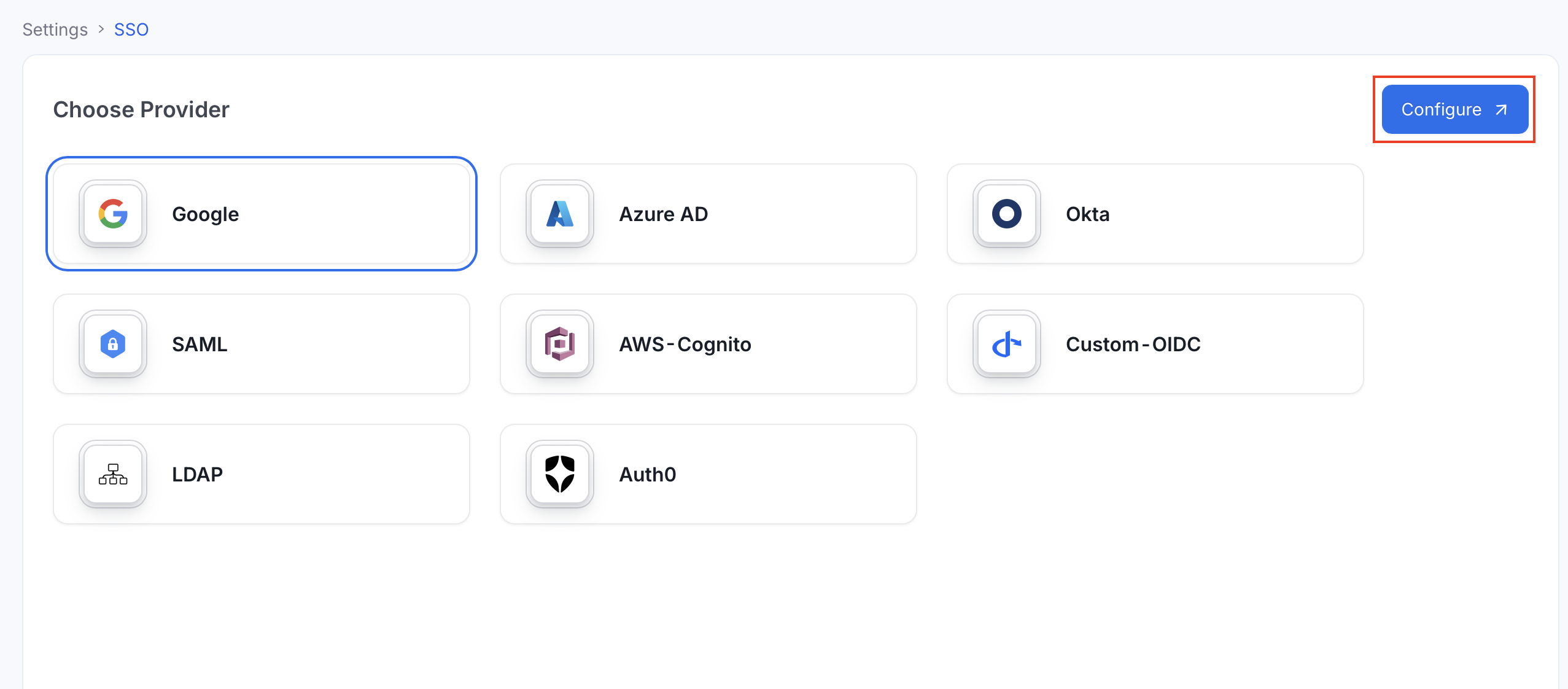 Select provider