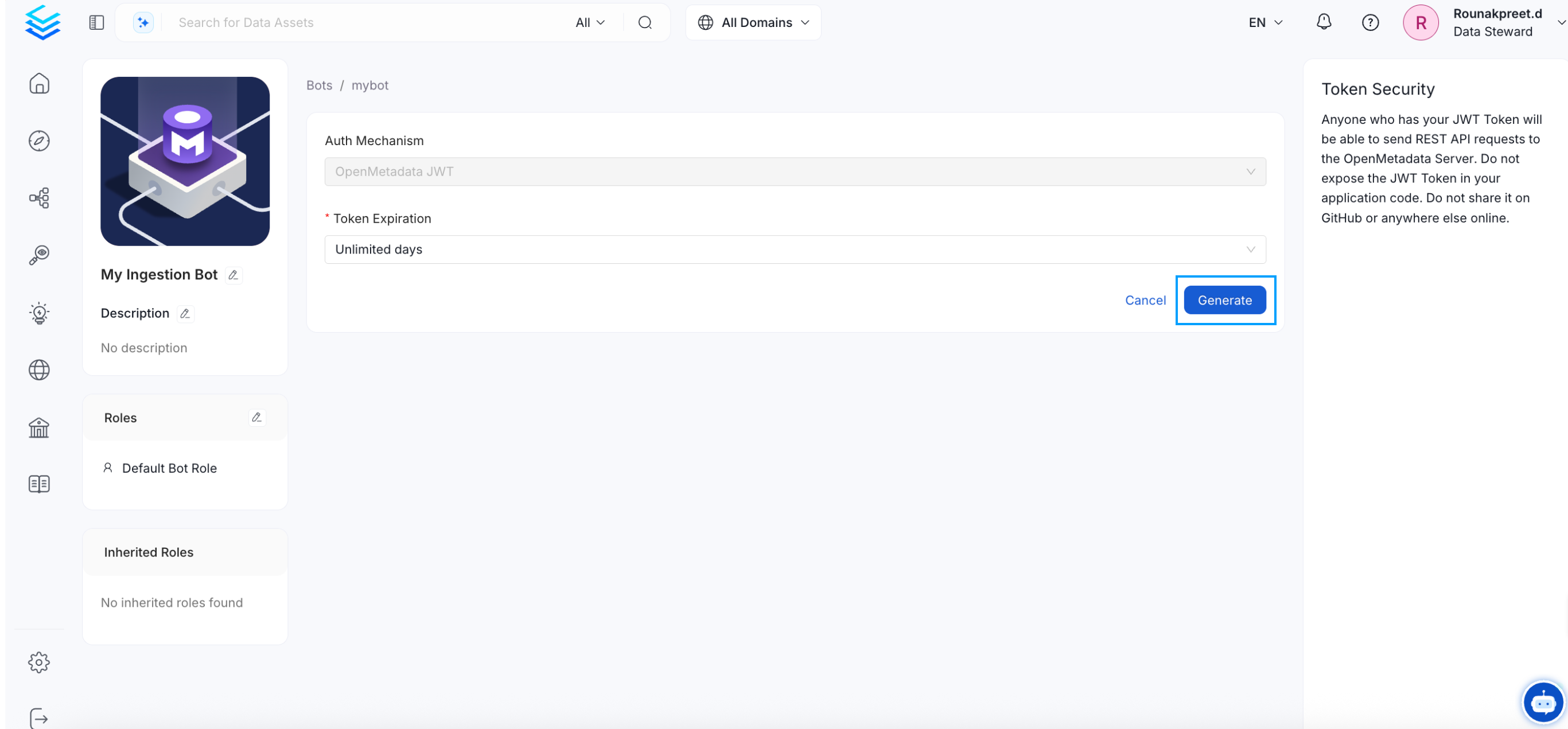 token generate page