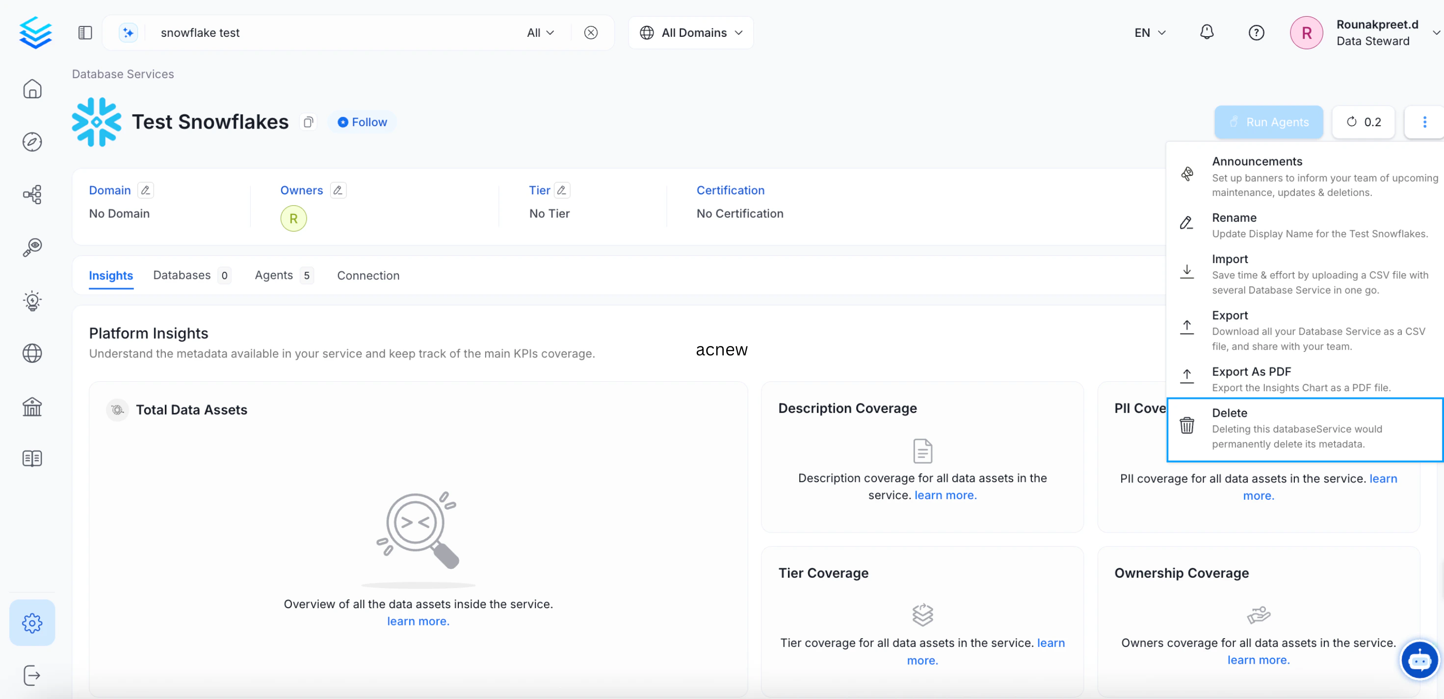 Delete a Service Connection