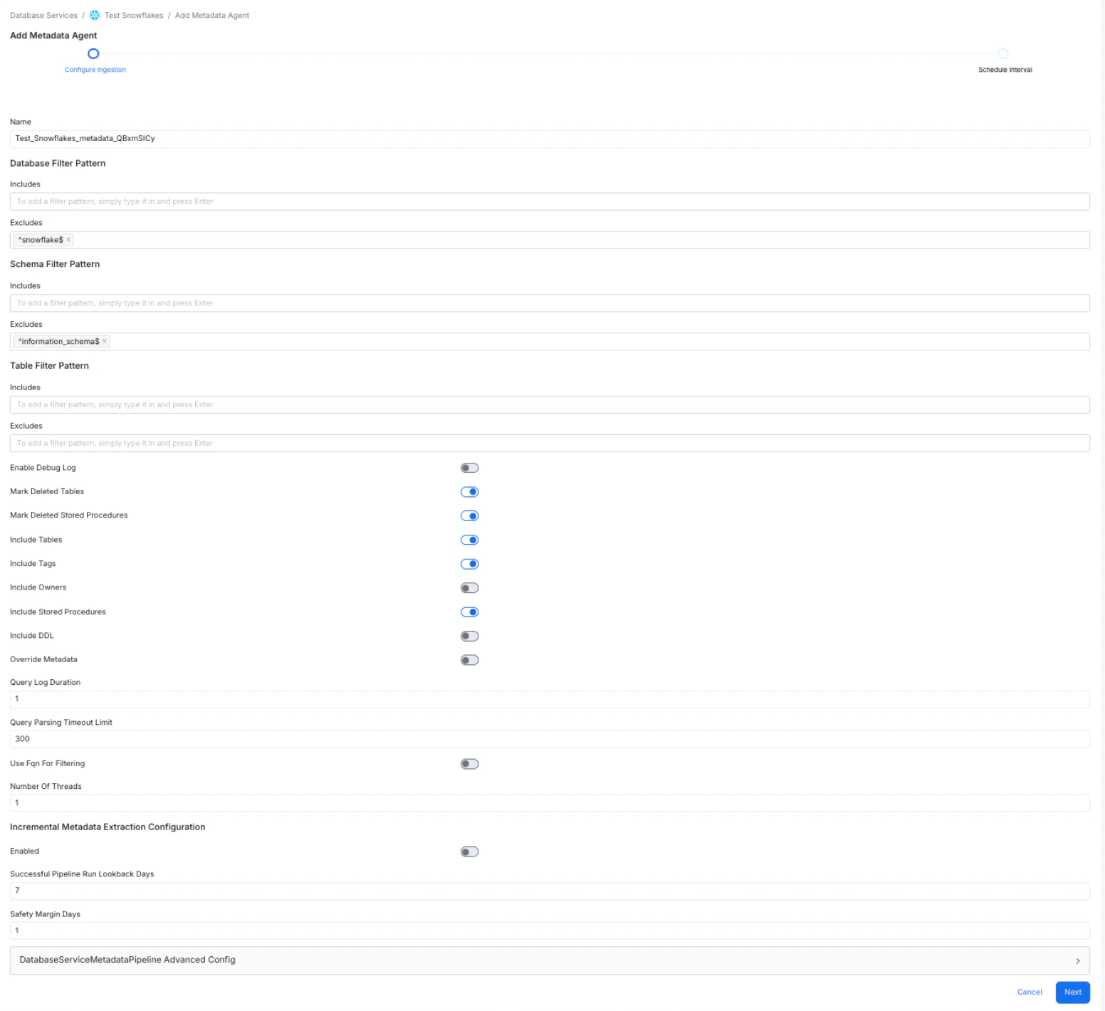Configure Metadata Agent