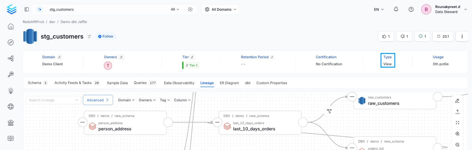View Lineage through Metadata Ingestion
