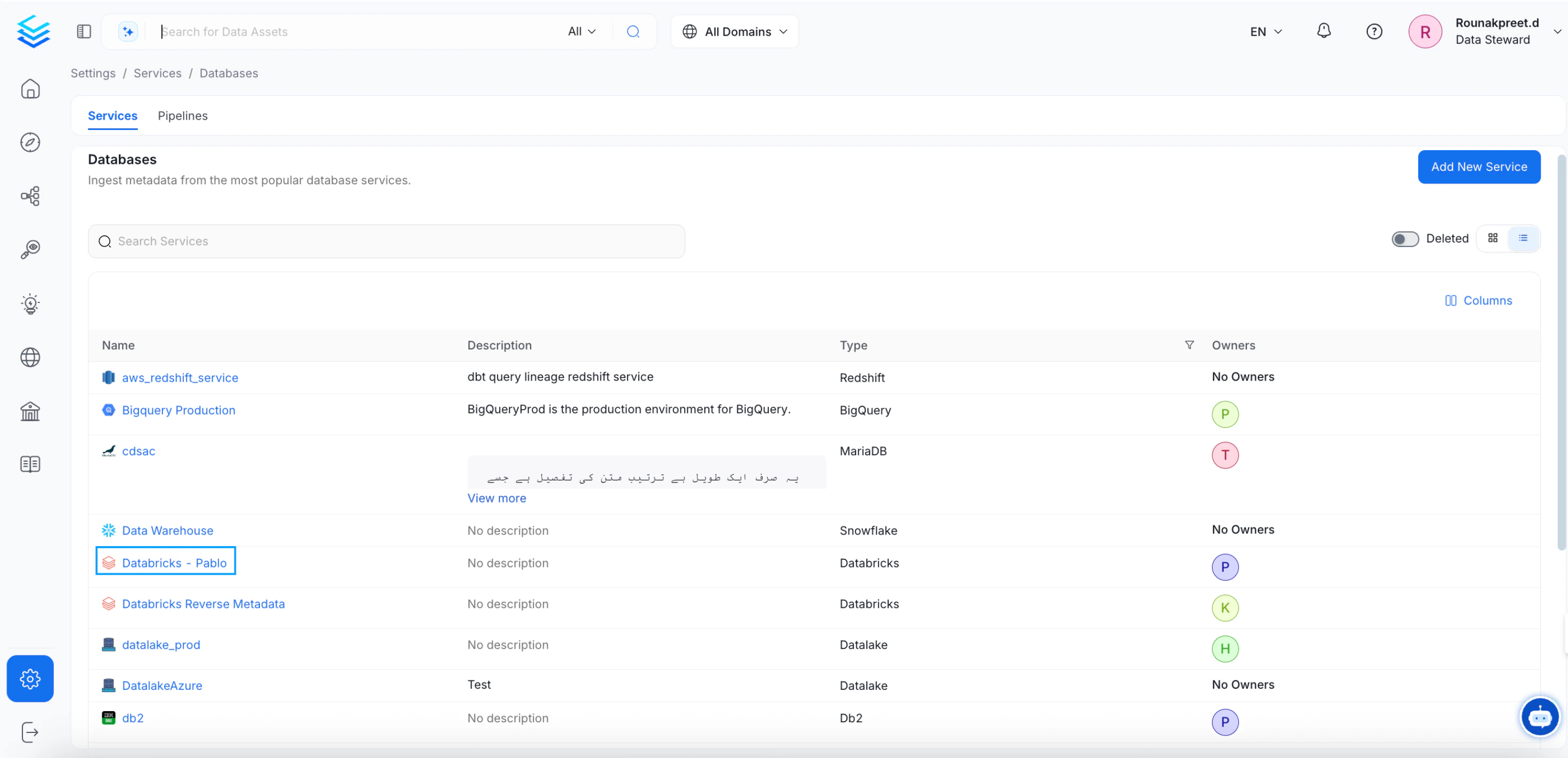 Select the Database