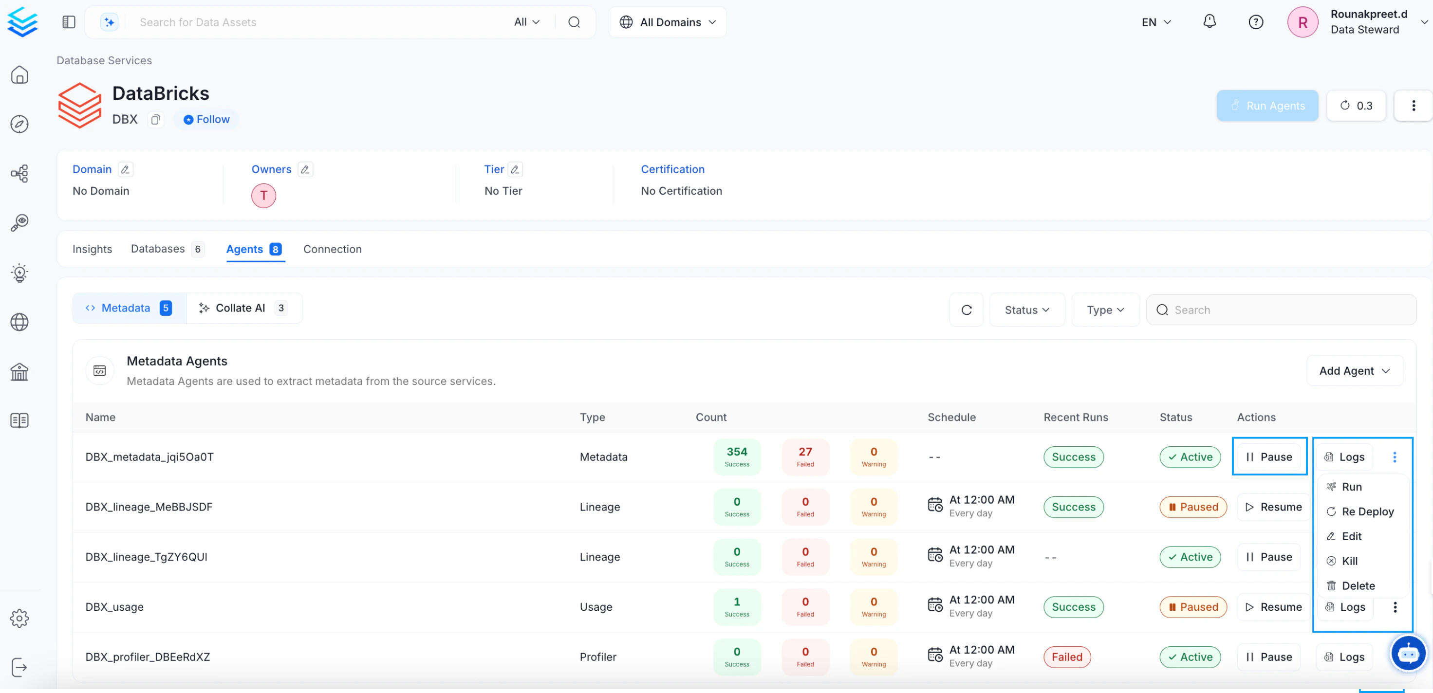Schedule and Deploy the Lineage Agent