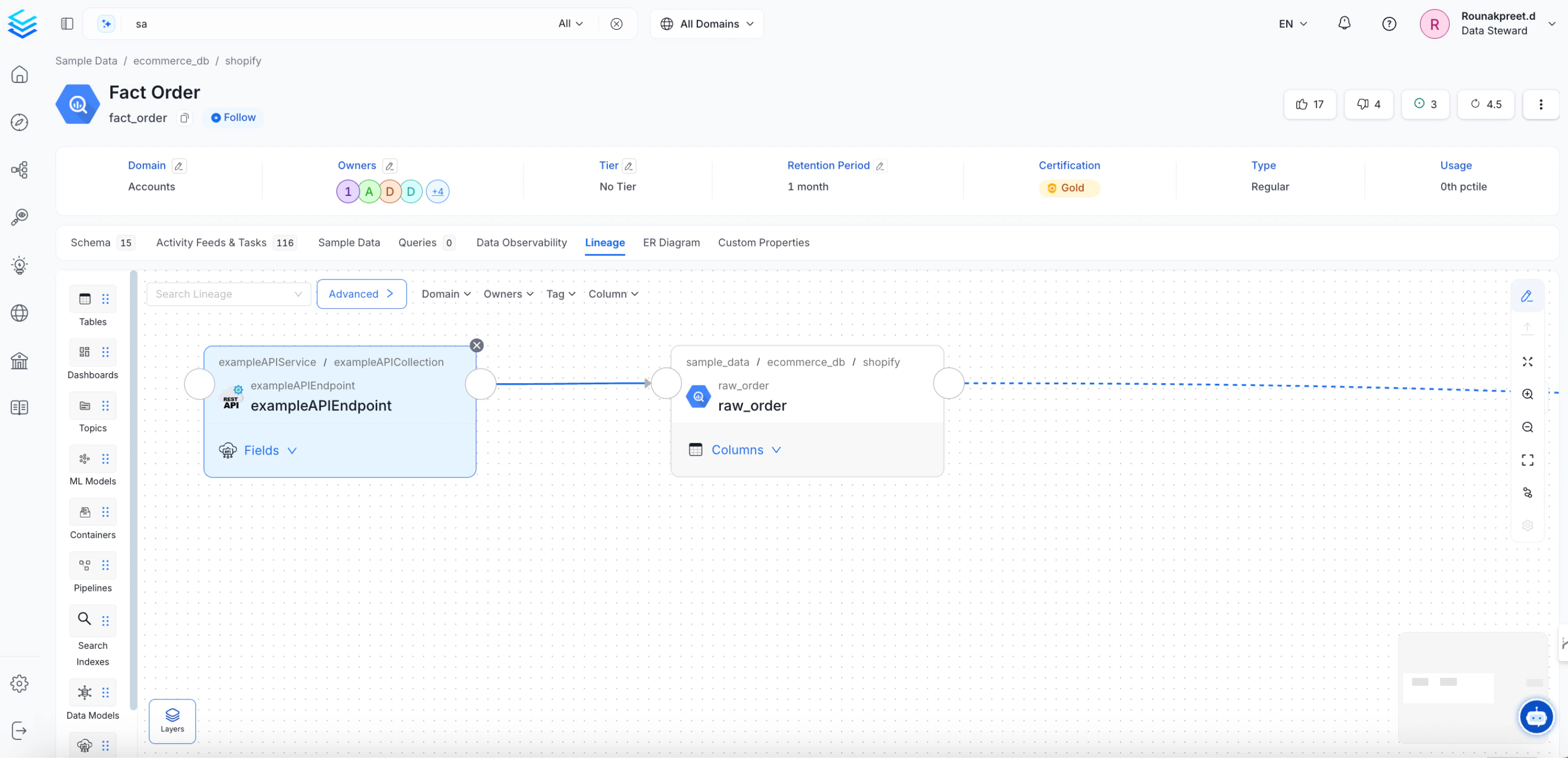 Link the Table to the Dashboard to Add Lineage Manually