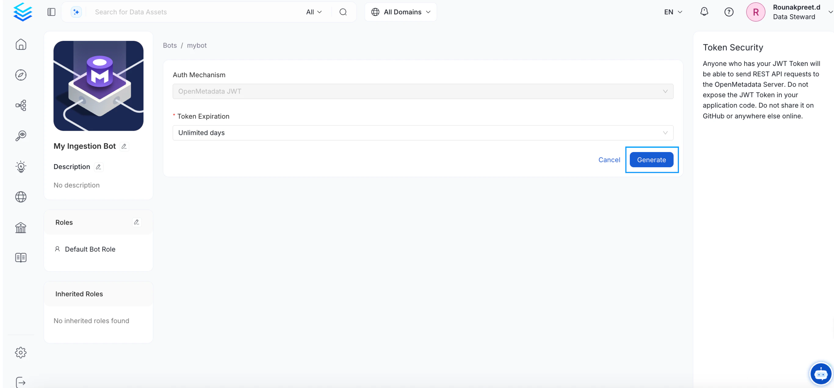 token generate page