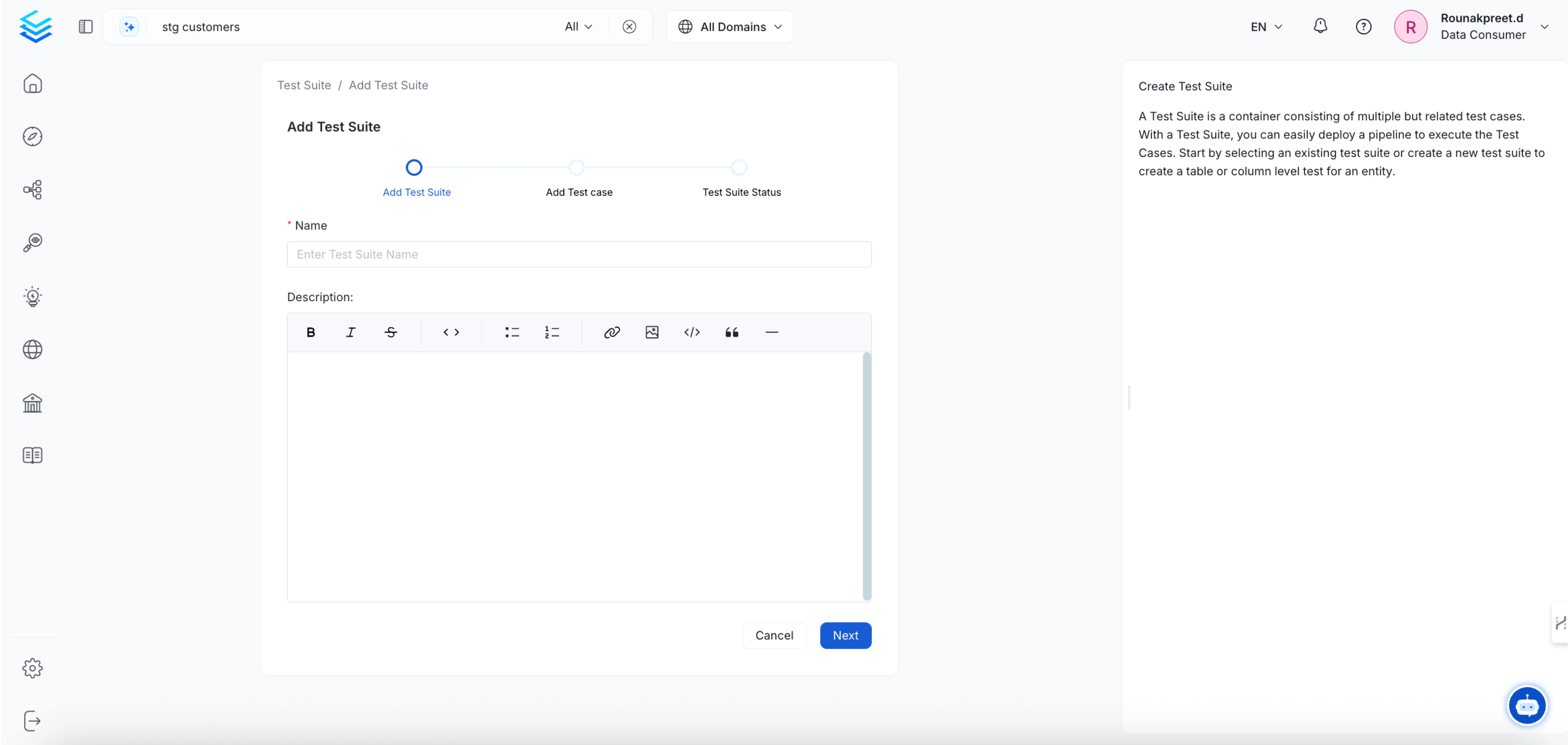 Create test suite