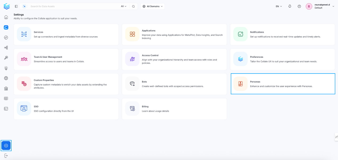 Set Up Personas