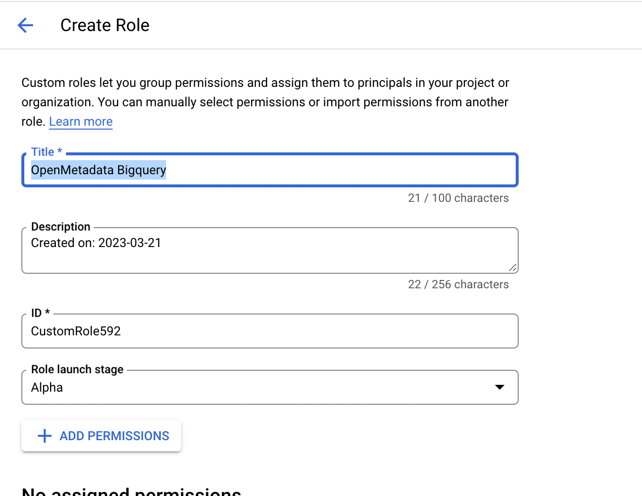 Create Role