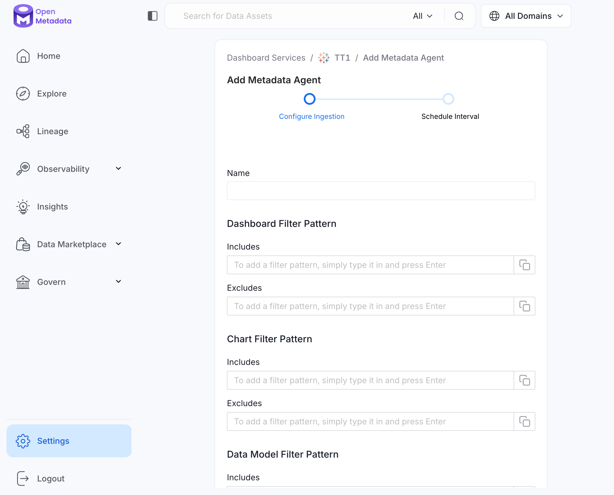 Configure Metadata Ingestion