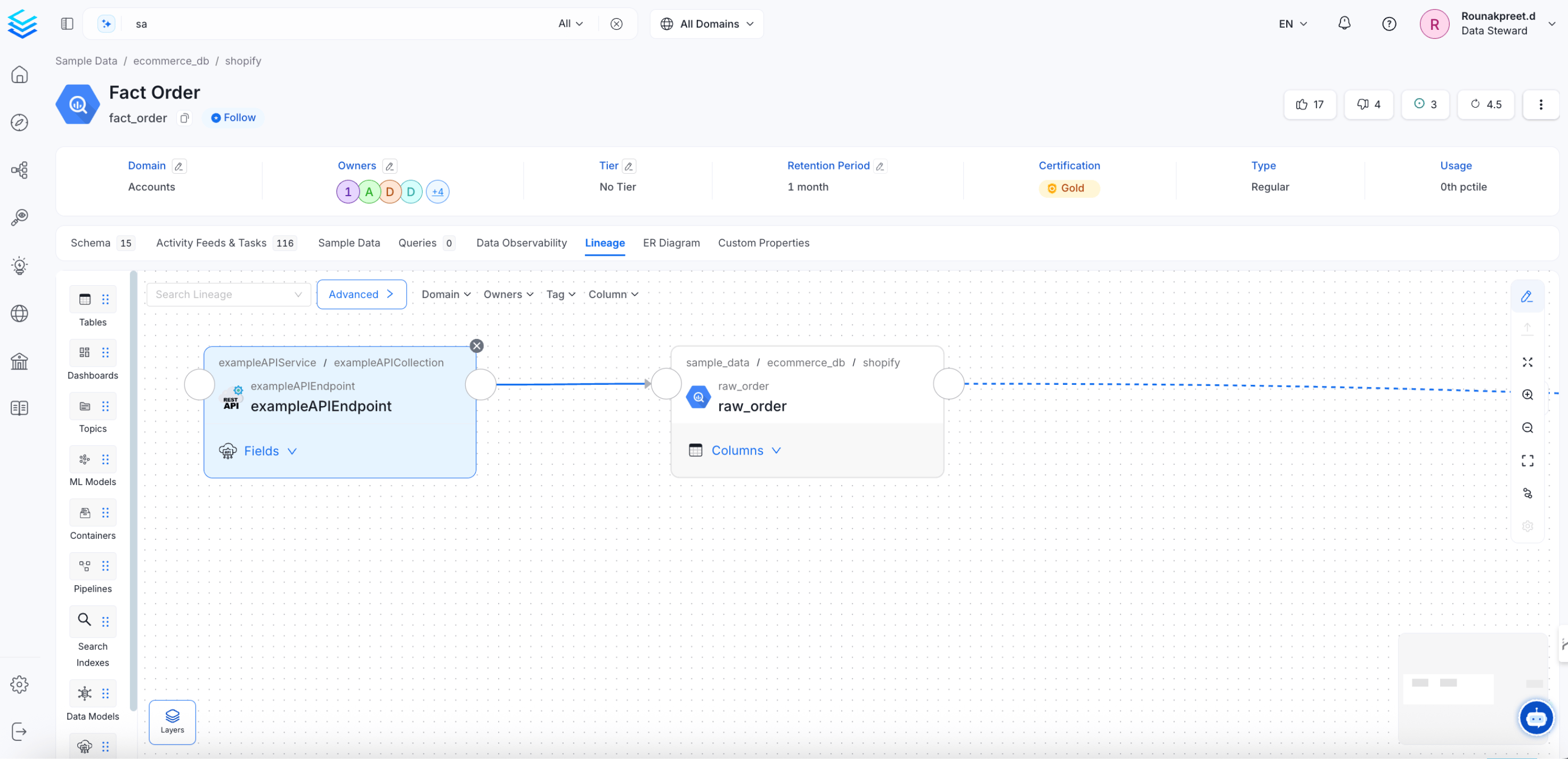 Link the Table to the Dashboard to Add Lineage Manually