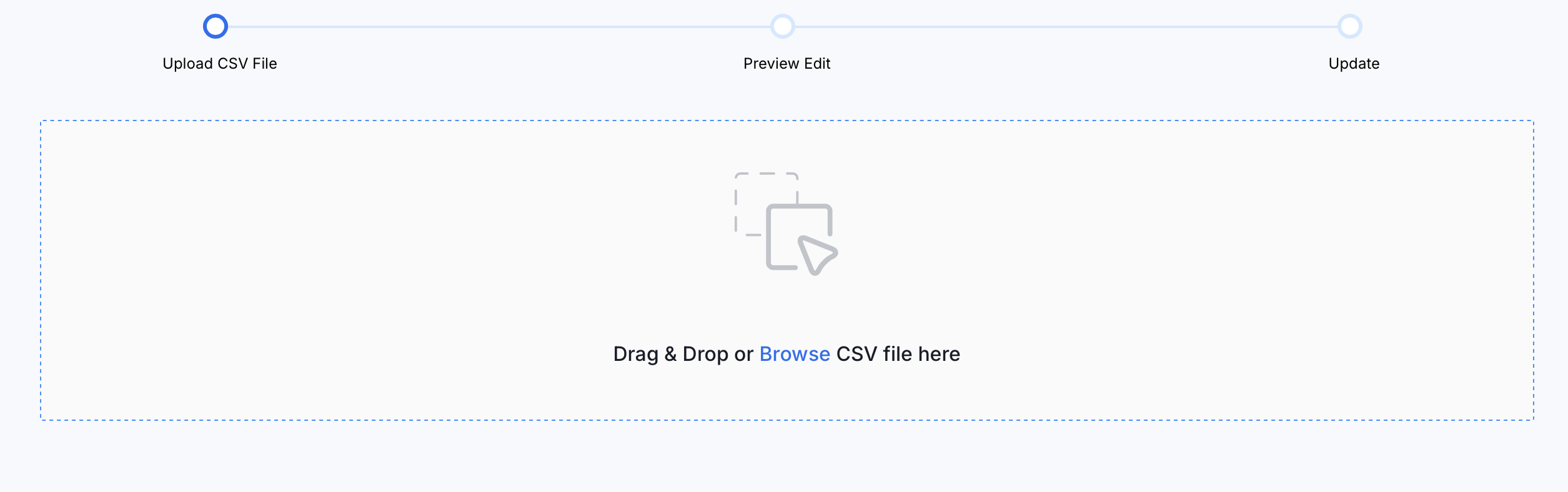 Upload the test case CSV file