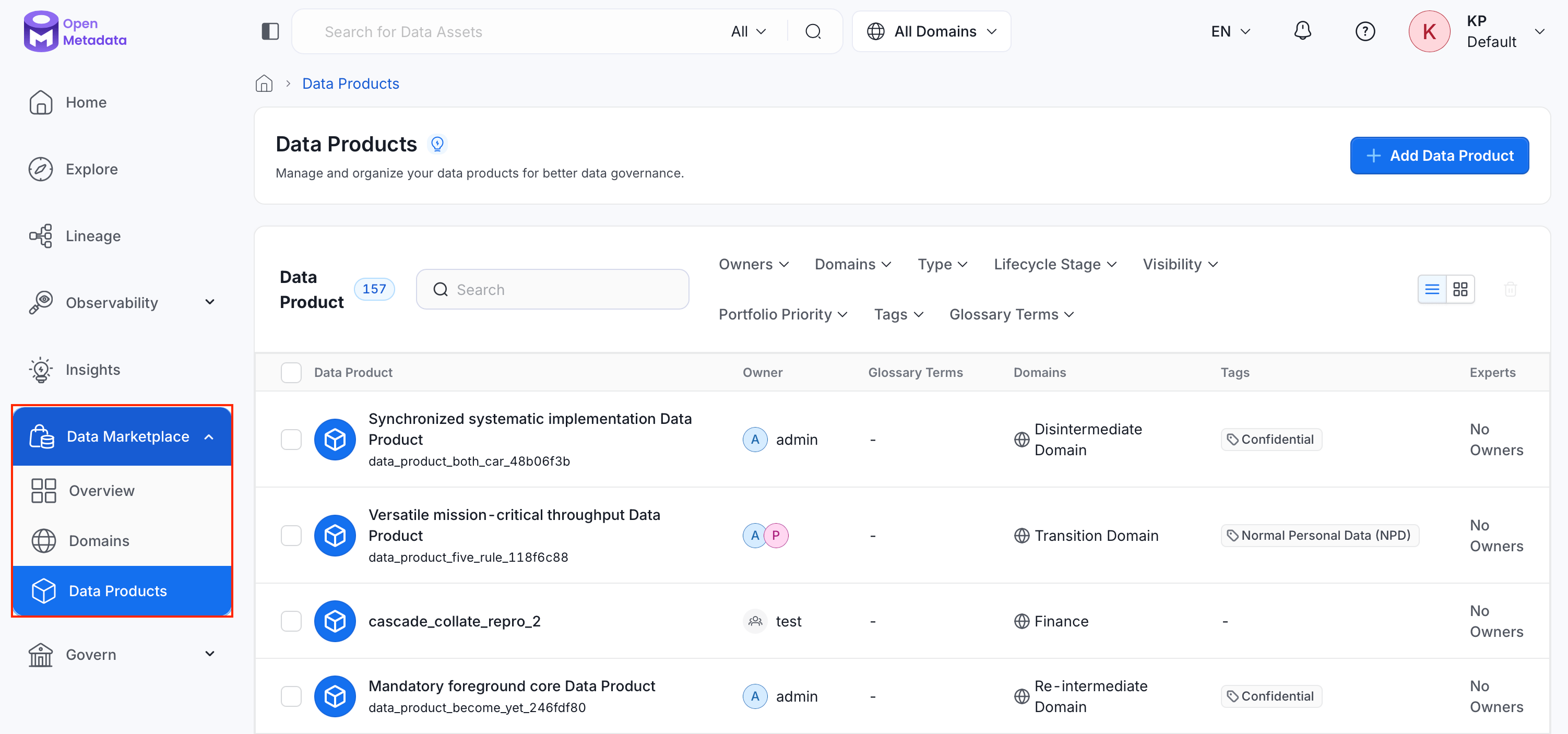 Access Data Products from the Data Marketplace