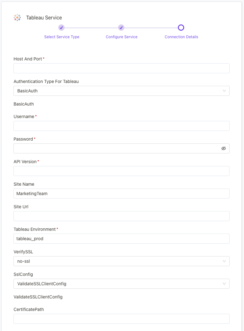 Configure Service Connection - Non-default Site