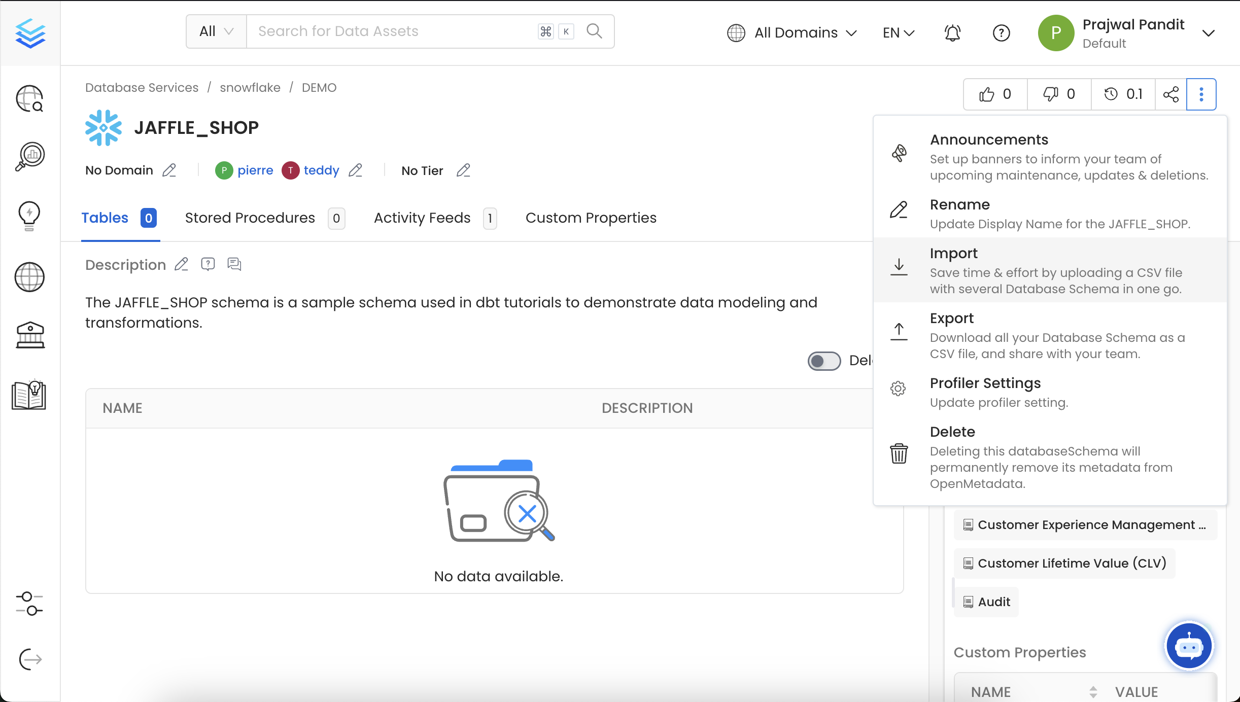 Import a Database Schema
