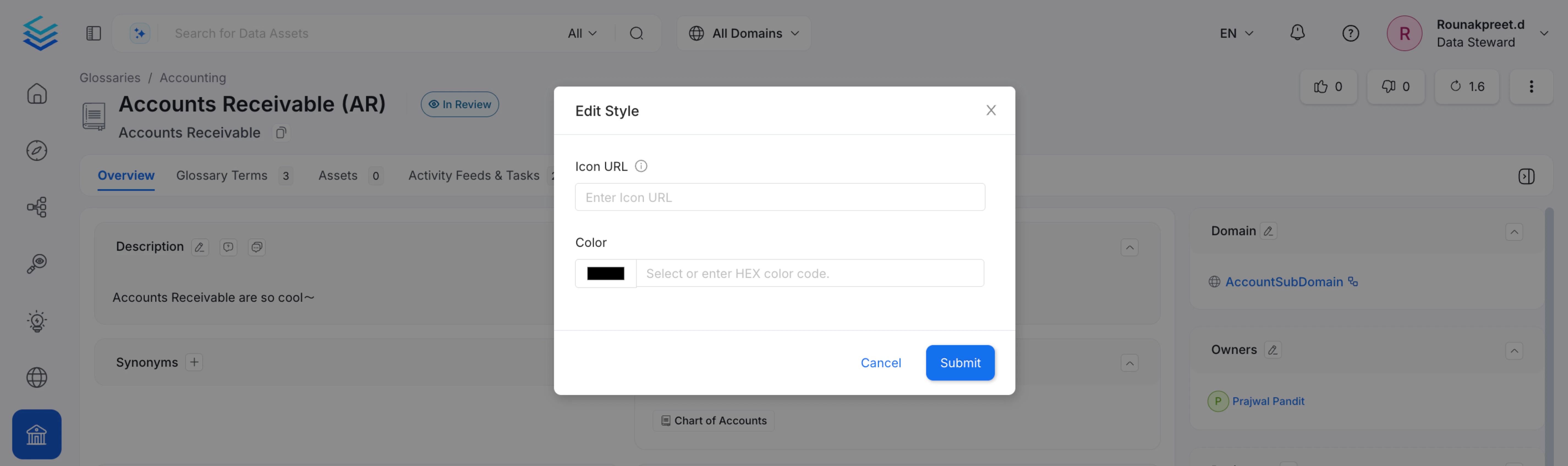 Add an Icon and Change the Font Colour