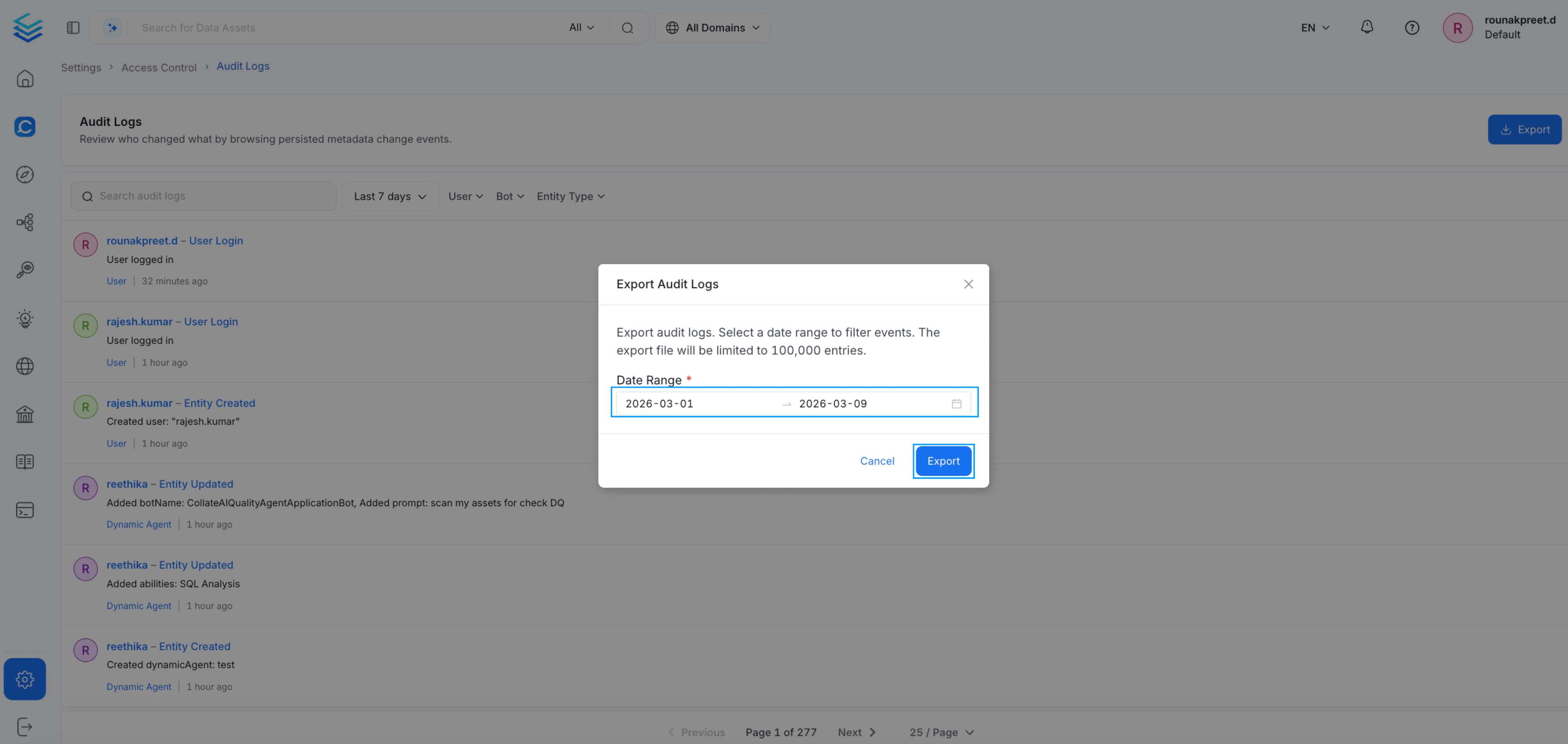 Exported JSON Format