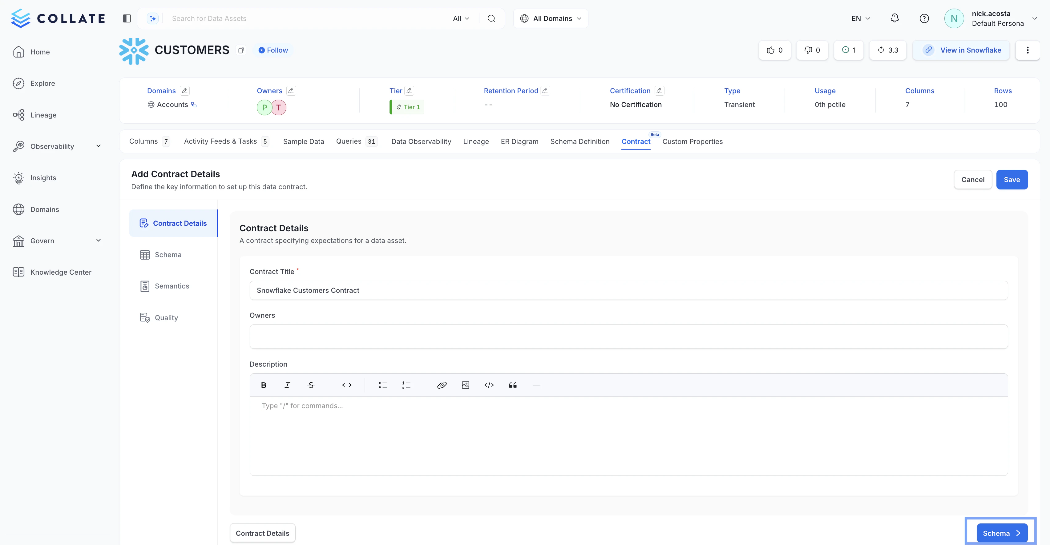 Adding Contract Details