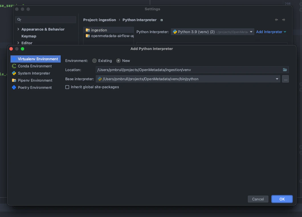 PyCharm env