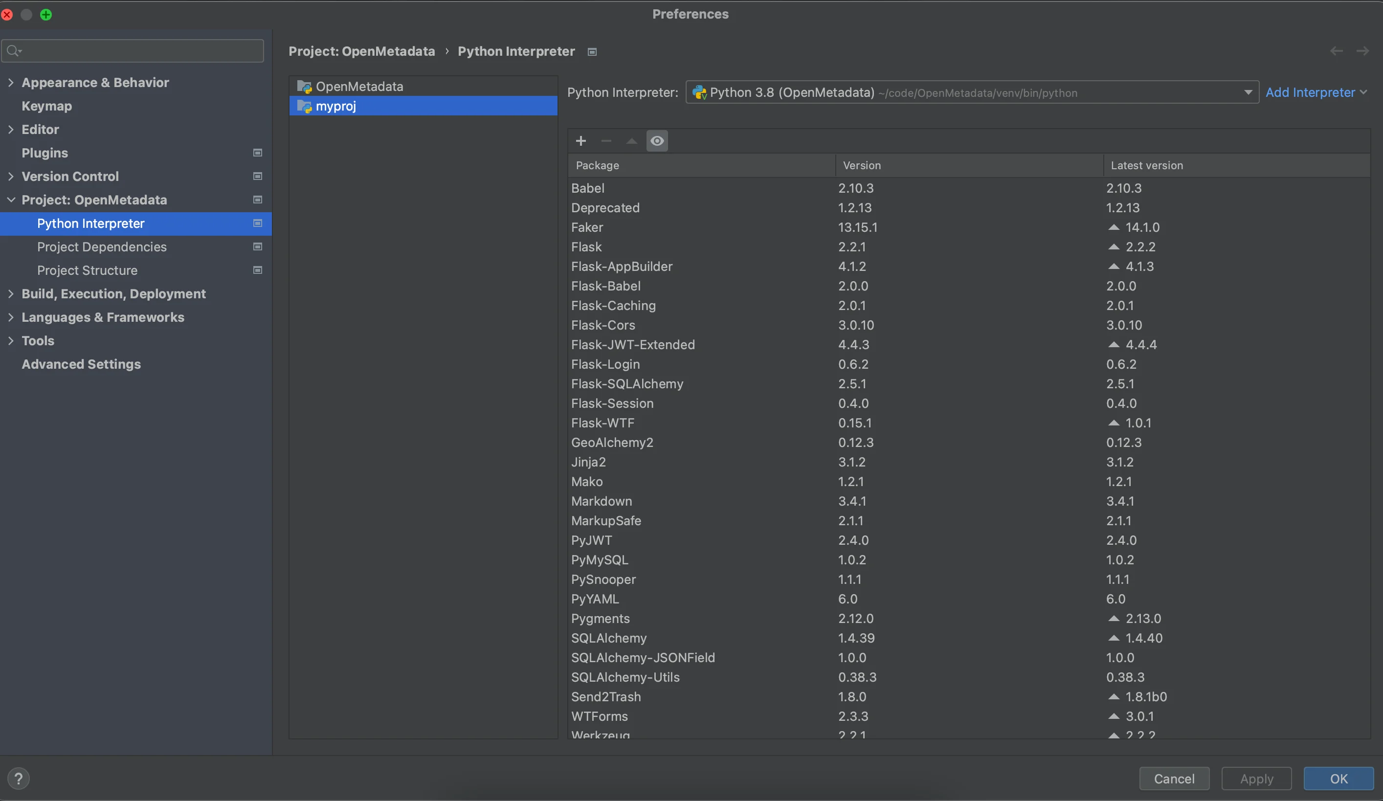 Select interpreter in pycharm