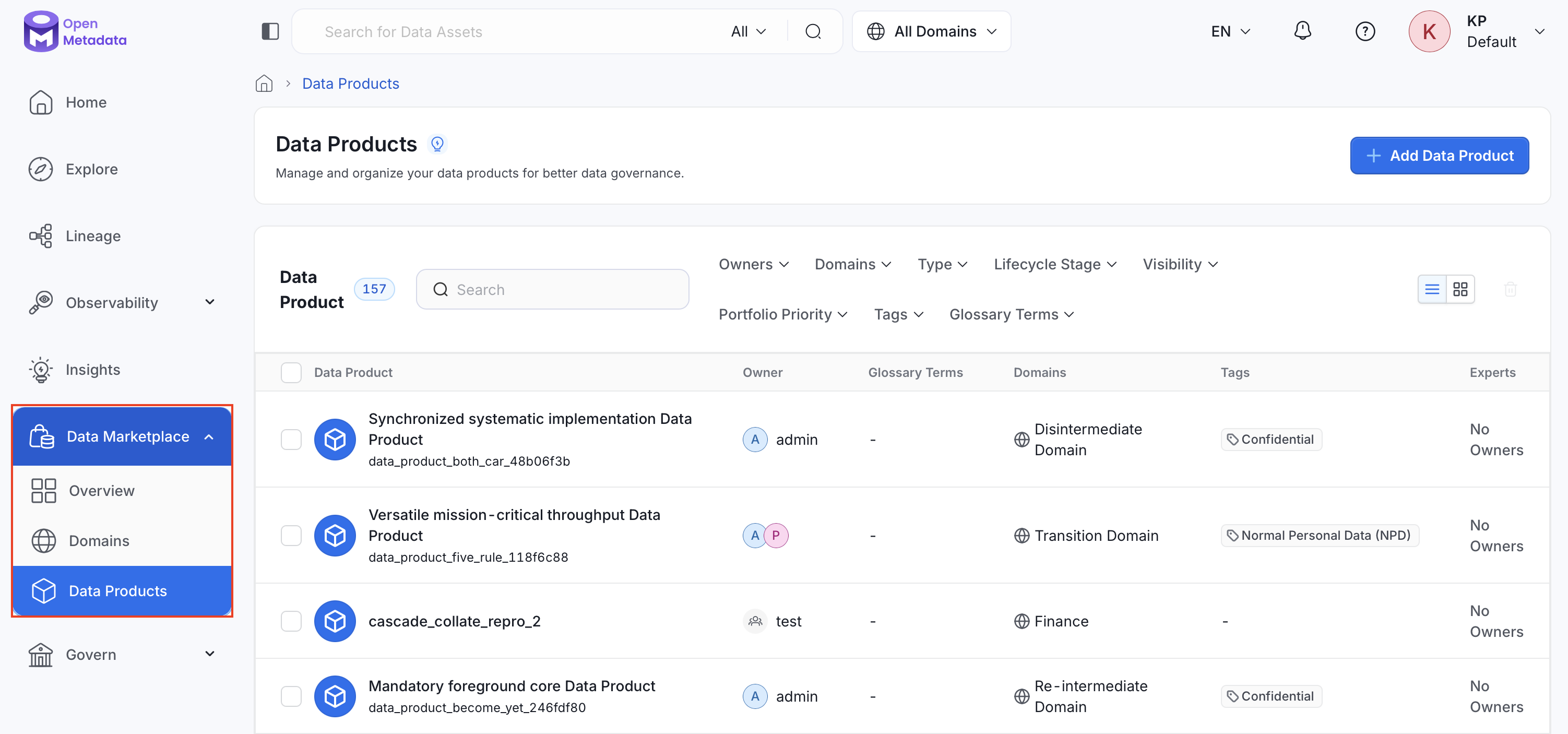 Access Data Products from the Data Marketplace