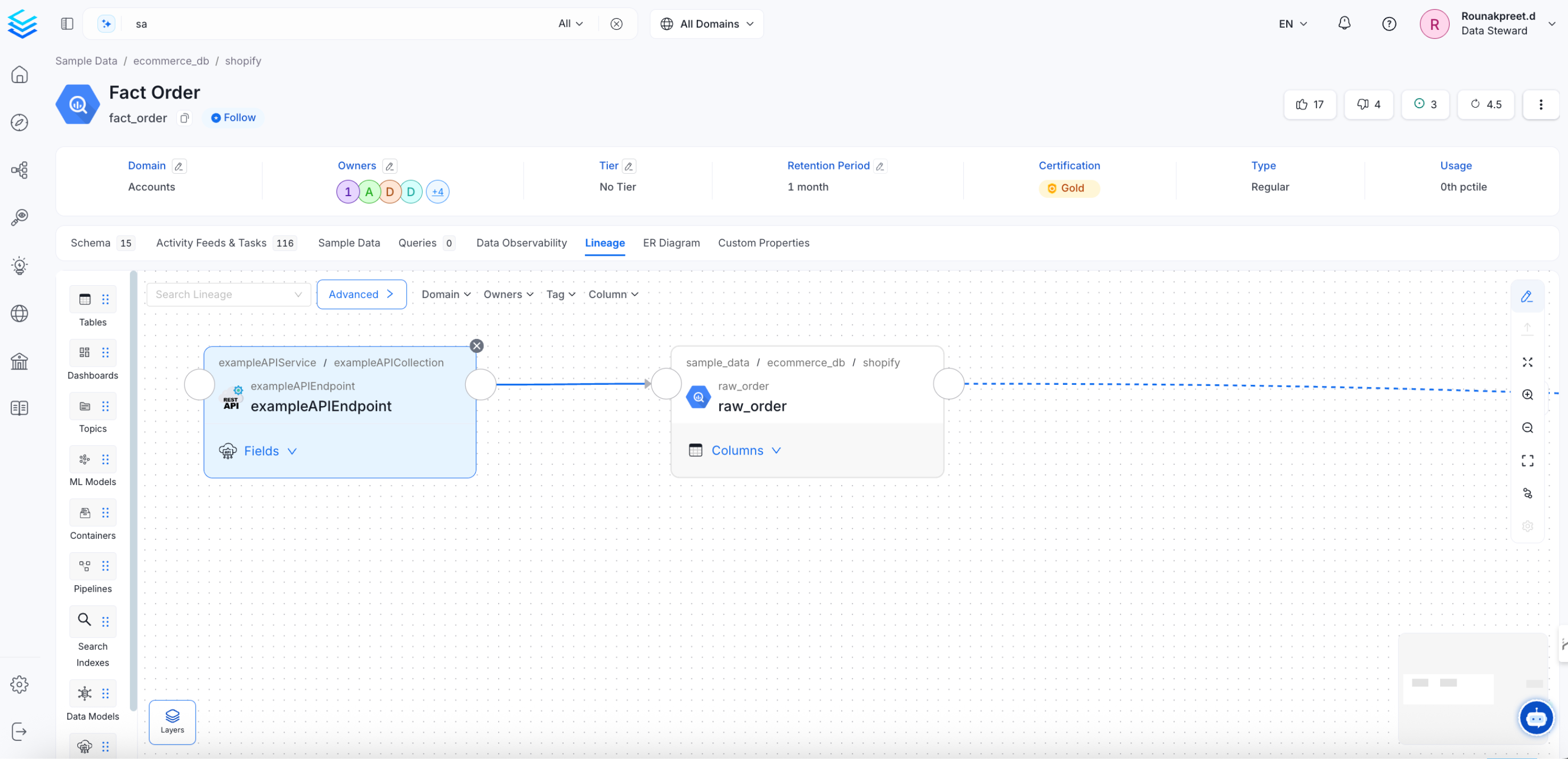 Link the Table to the Dashboard to Add Lineage Manually