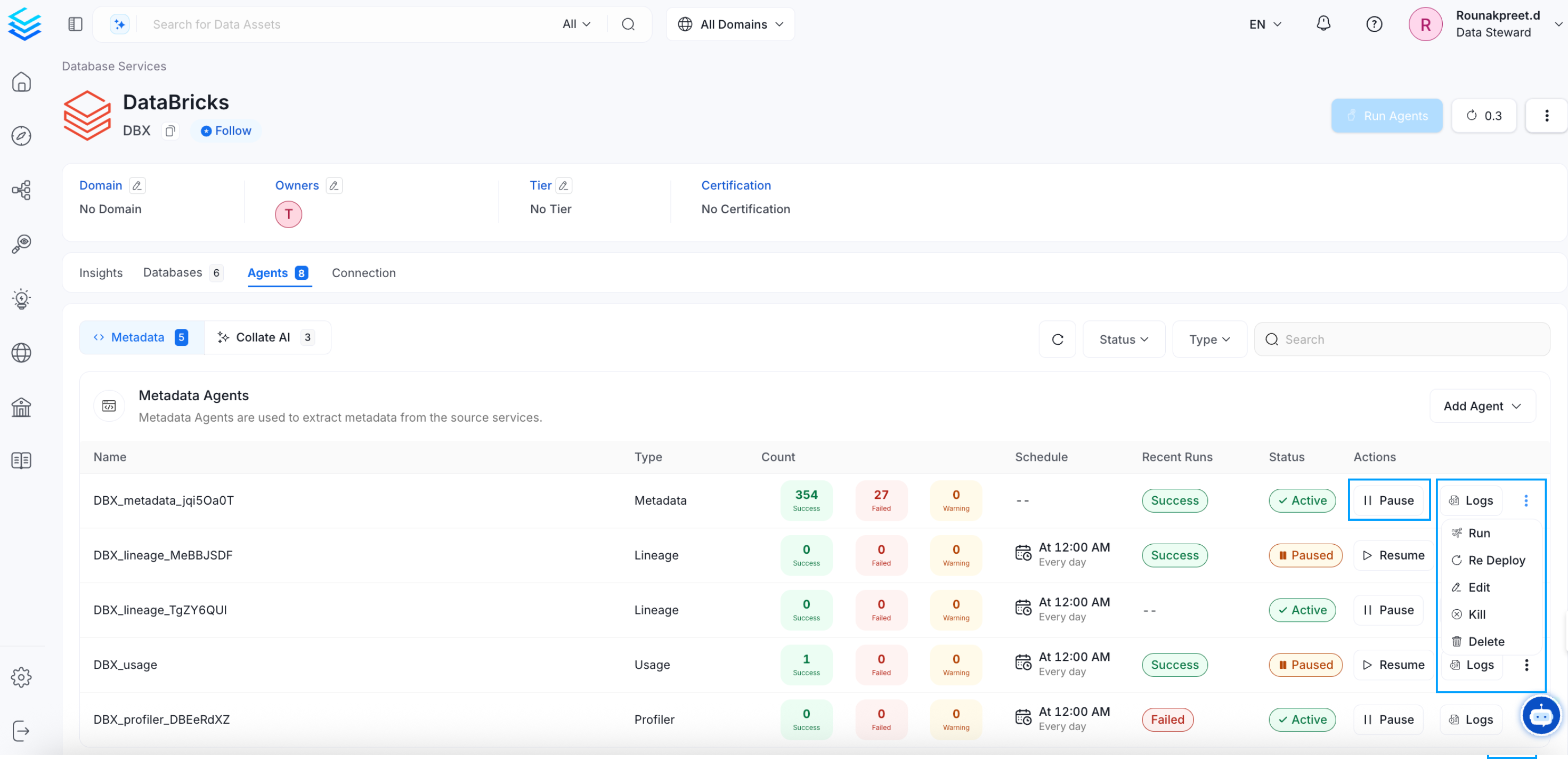 Schedule and Deploy the Lineage Agent