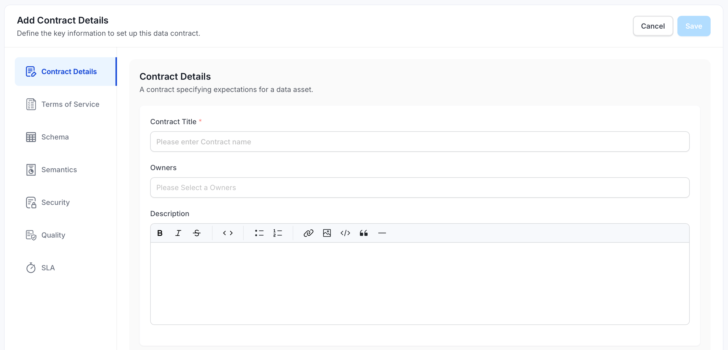 Adding Contract Details