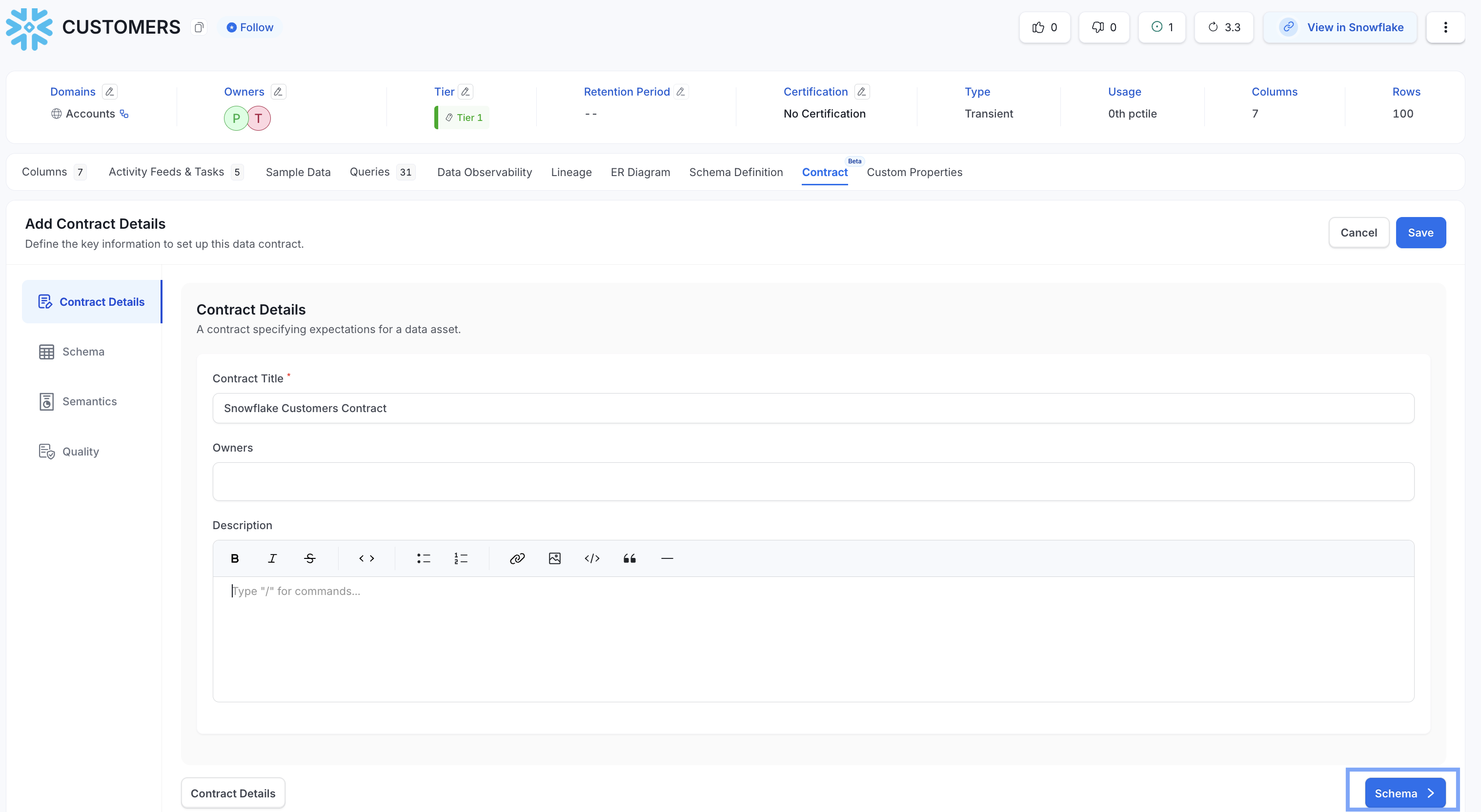 Adding Contract Details