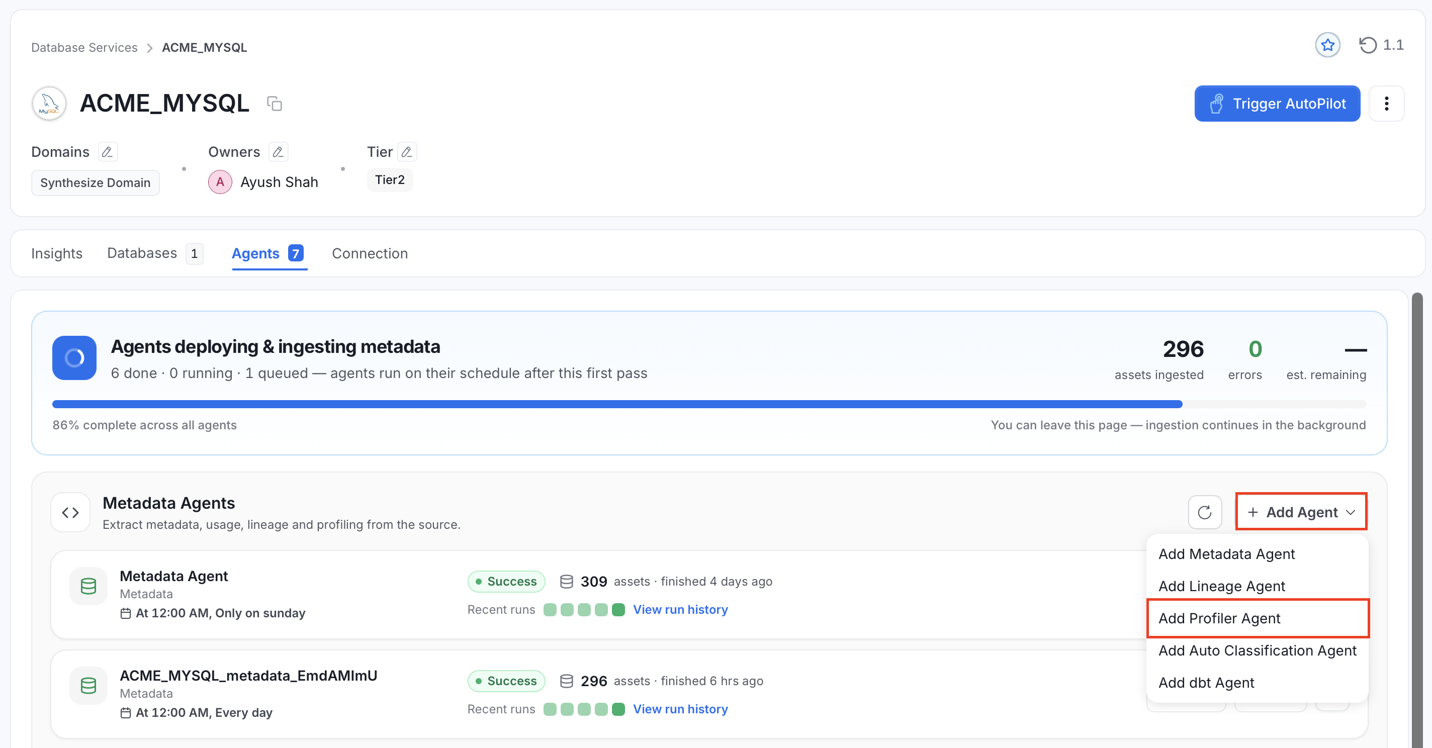 Select Profiler Agent