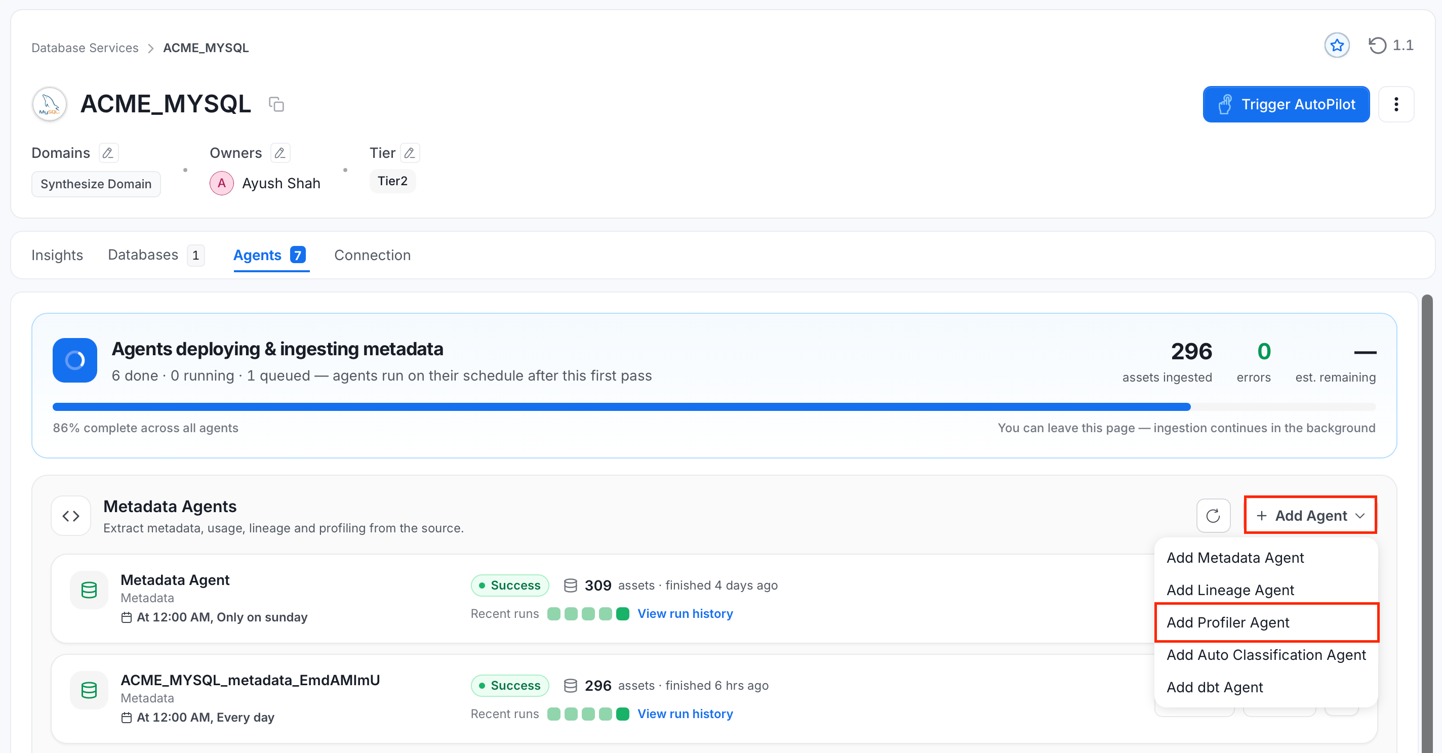 Select Profiler Agent