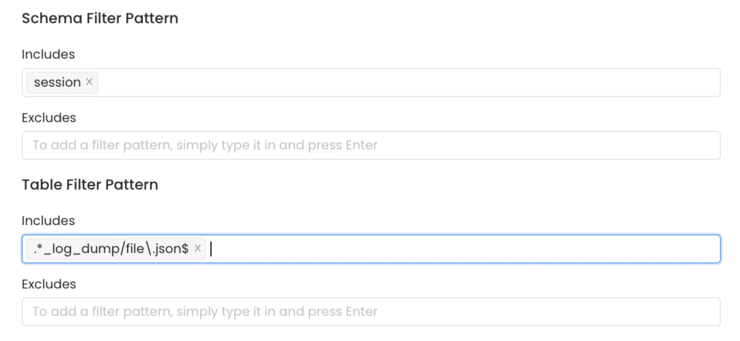 Table Filter Pattern Example 3