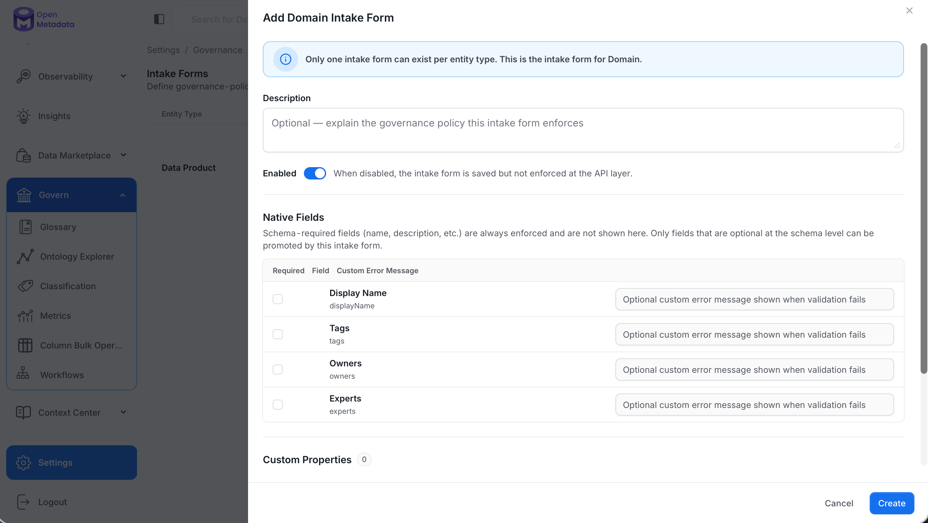 Domain Intake Form