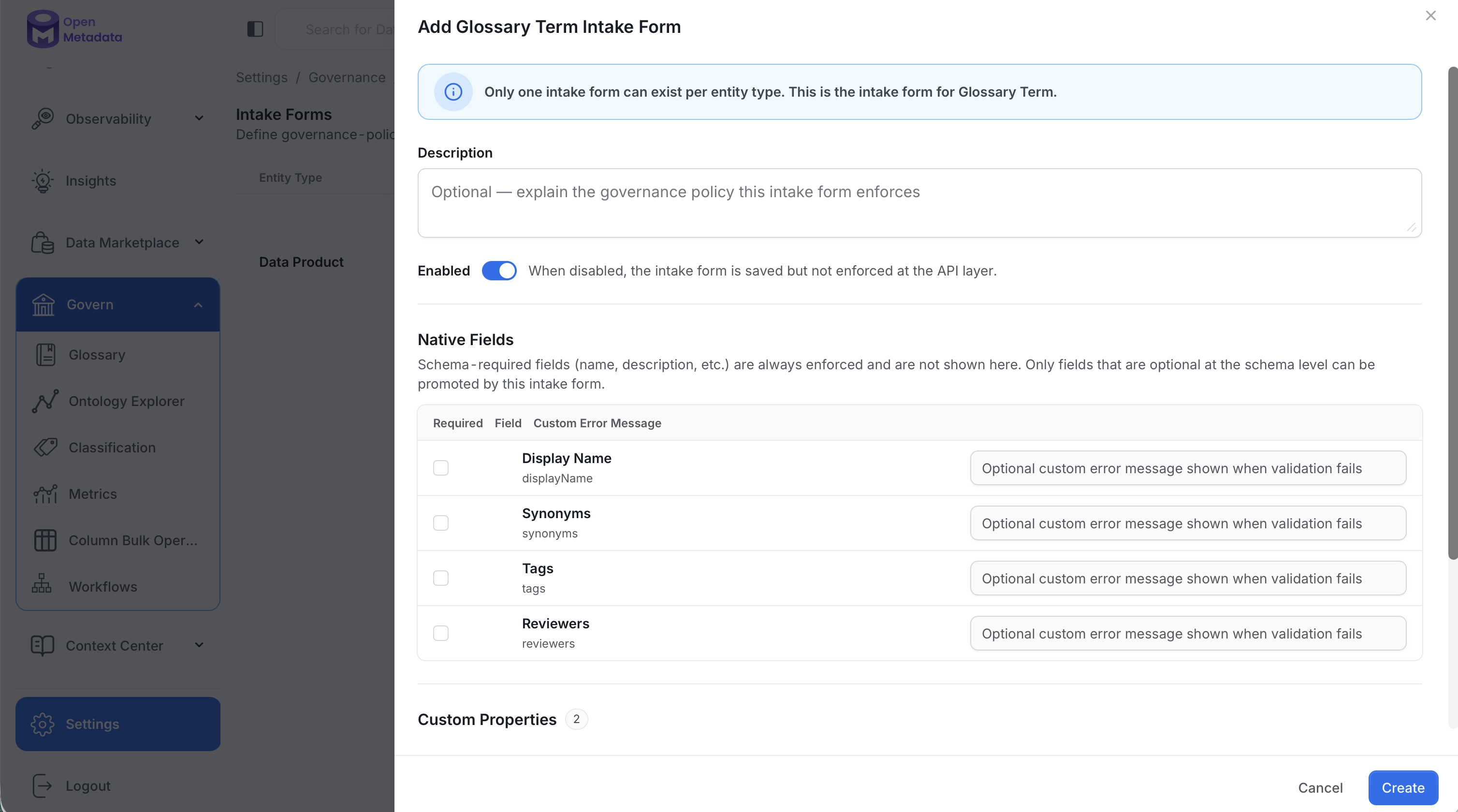 Glossary Term Intake Form